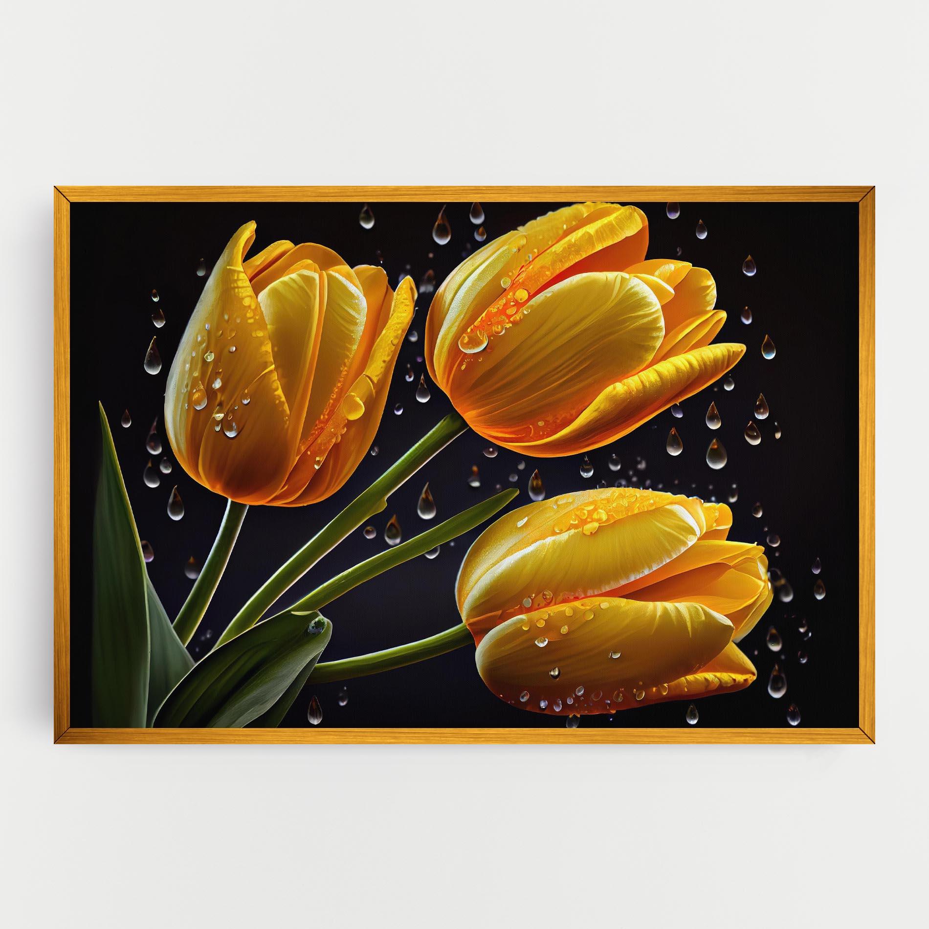 Tablou Canvas 3 Yellow Tulips mockup 0