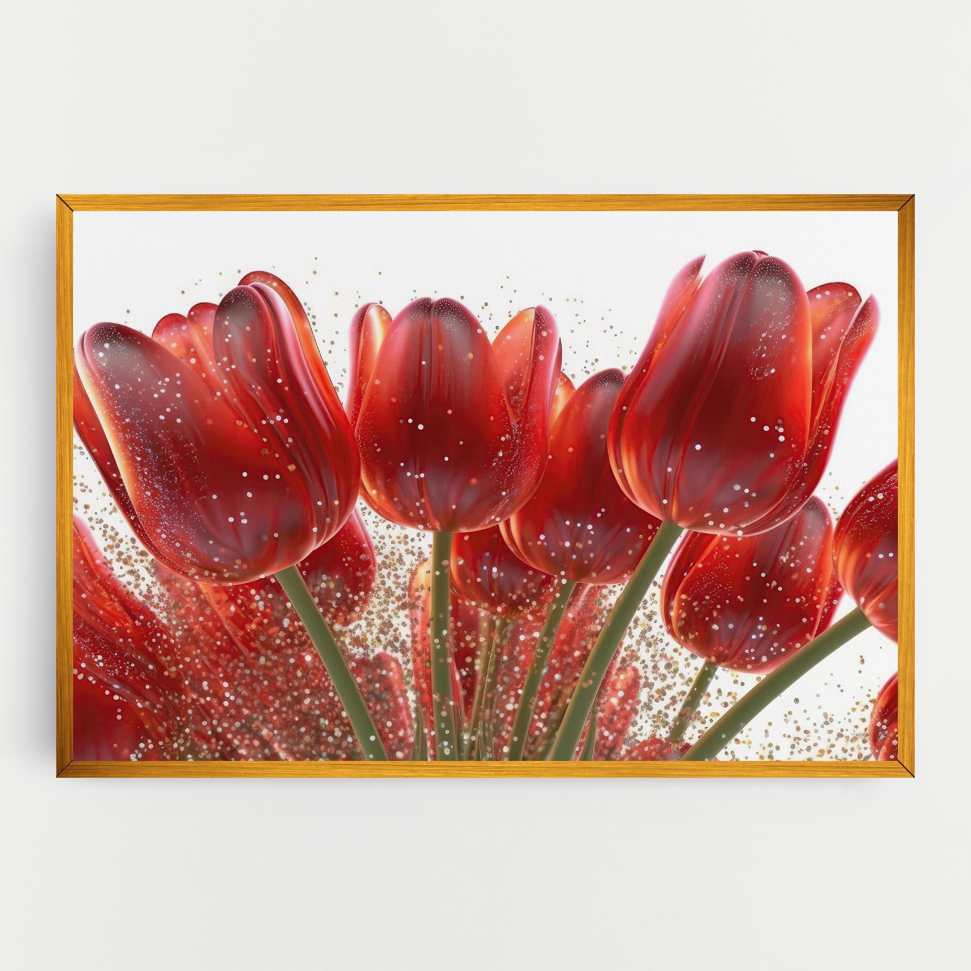 Tablou Canvas Glitter Red Tulips mockup 0