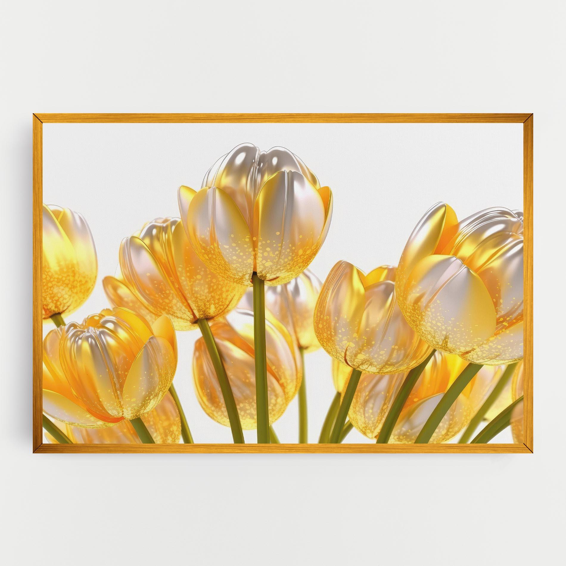 Tablou Canvas Gold White Tulips mockup 0