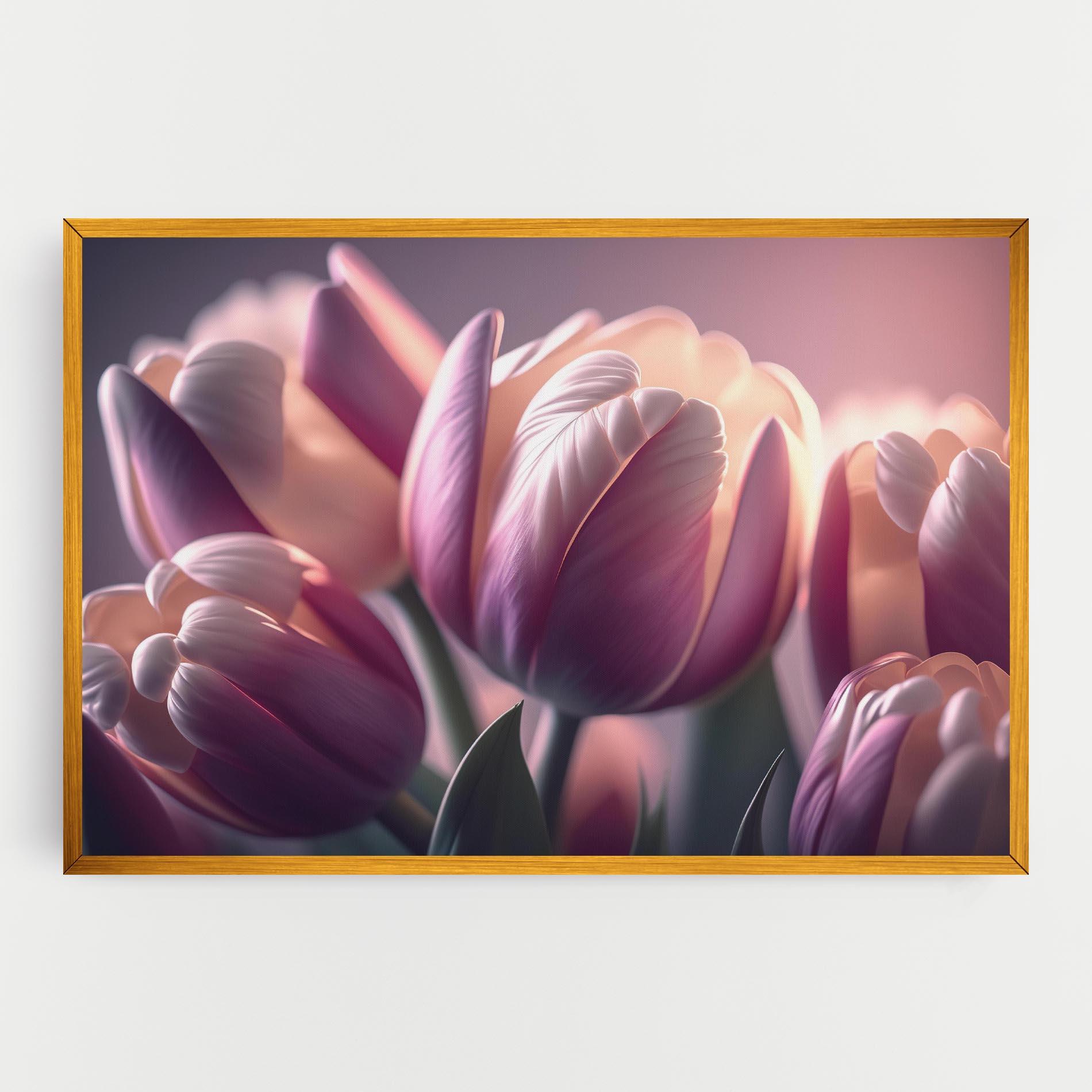 Tablou Canvas Pastel Pink Tulips mockup 0