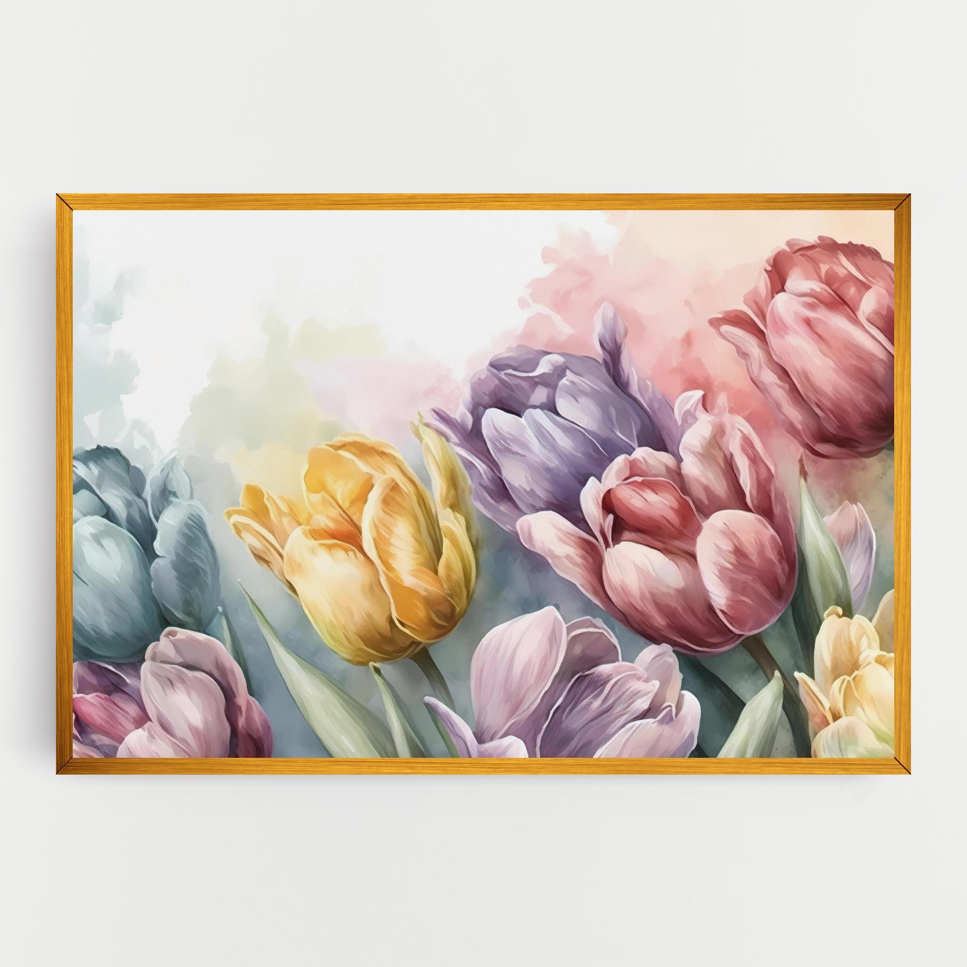 Tablou Canvas Pastel Tulips mockup 0