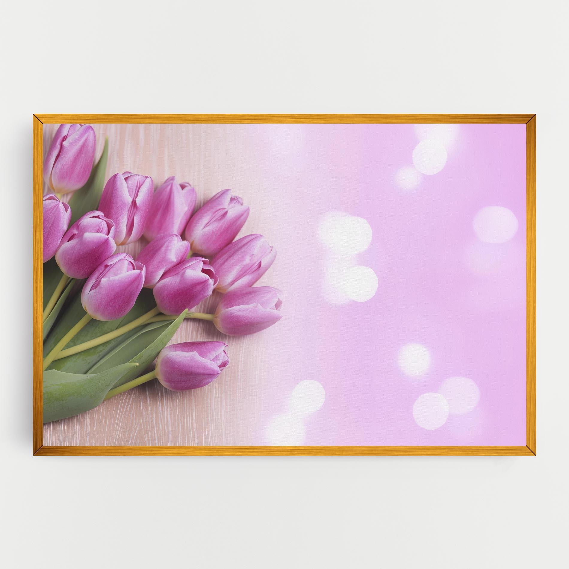 Tablou Canvas Pink Tulip Flowers mockup 0