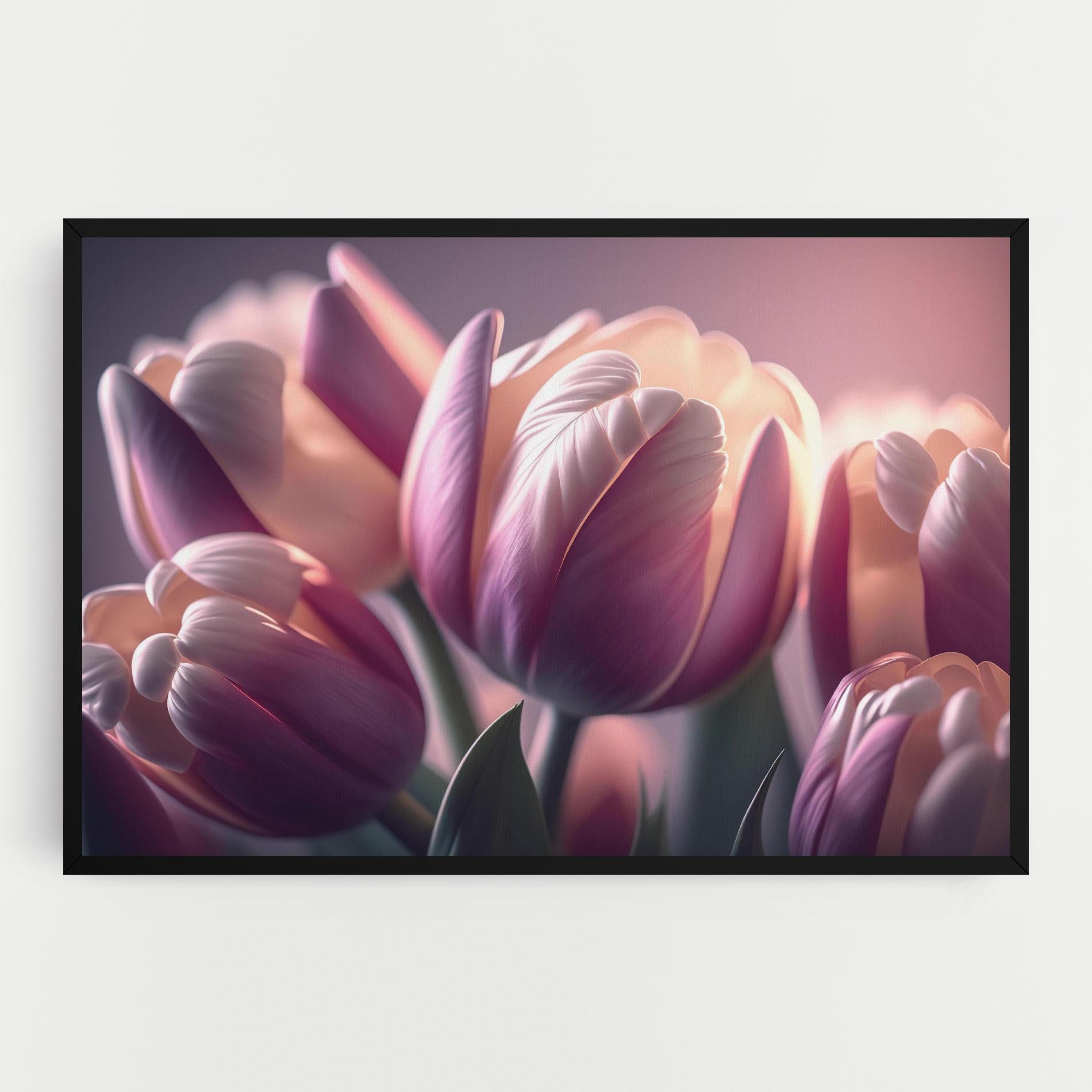 Tablou Canvas Pastel Pink Tulips mockup 0