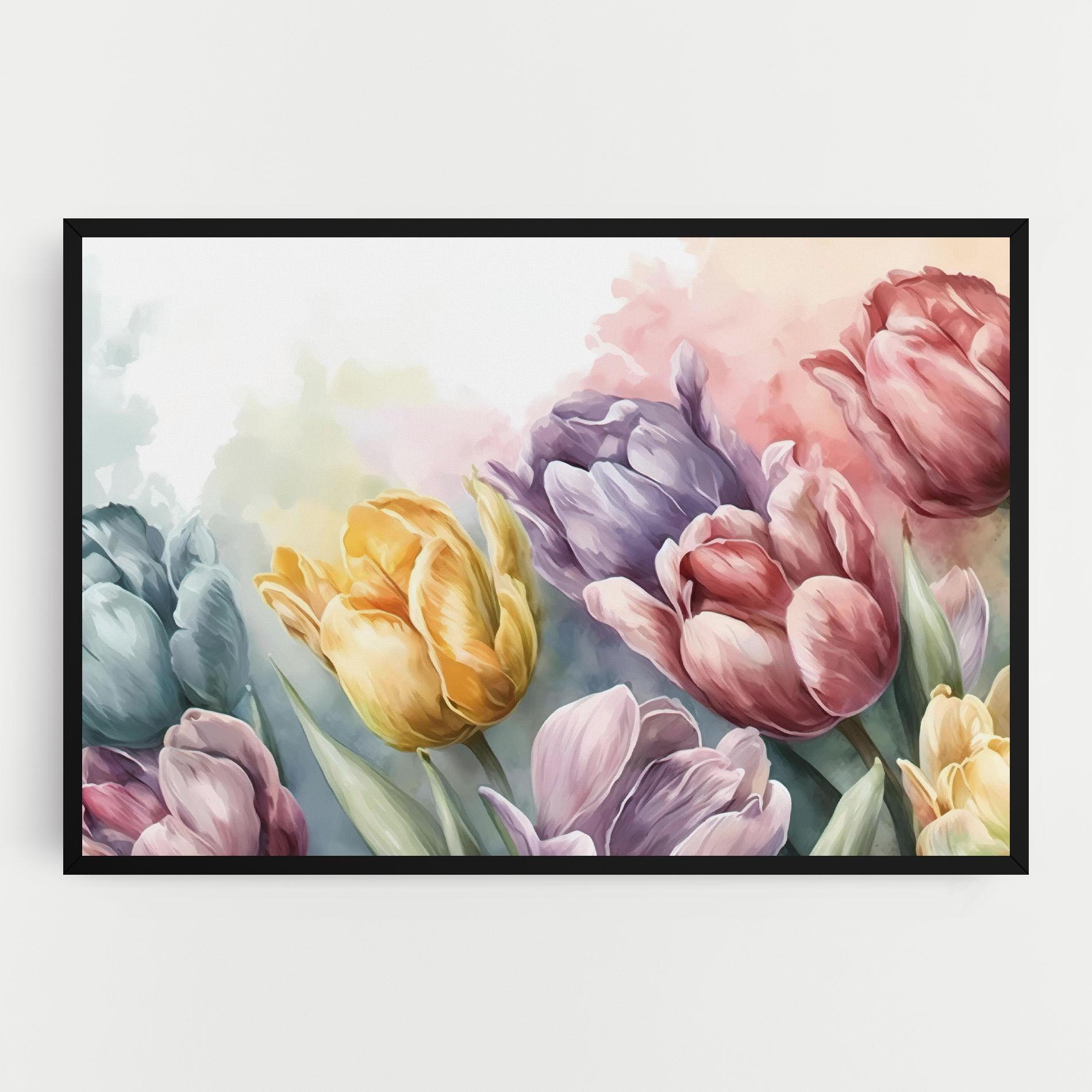 Tablou Canvas Pastel Tulips mockup 0