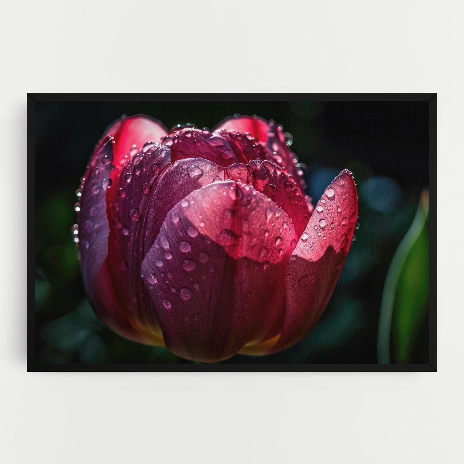 Tablou Canvas Pink Tulip After Rain mockup 0