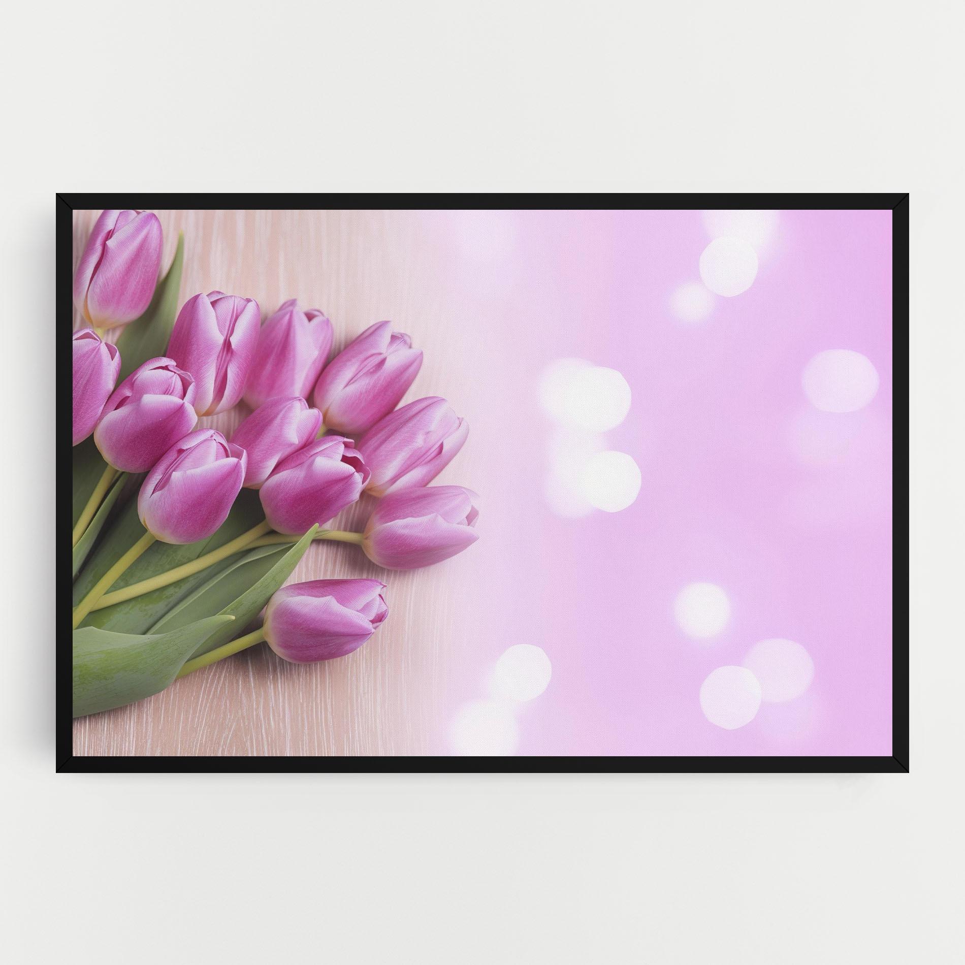 Tablou Canvas Pink Tulip Flowers mockup 0
