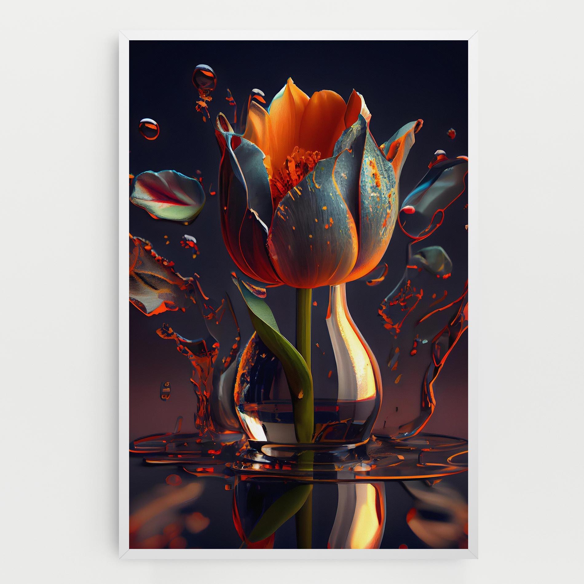 Tablou Canvas Black Tulip In Vase mockup 0