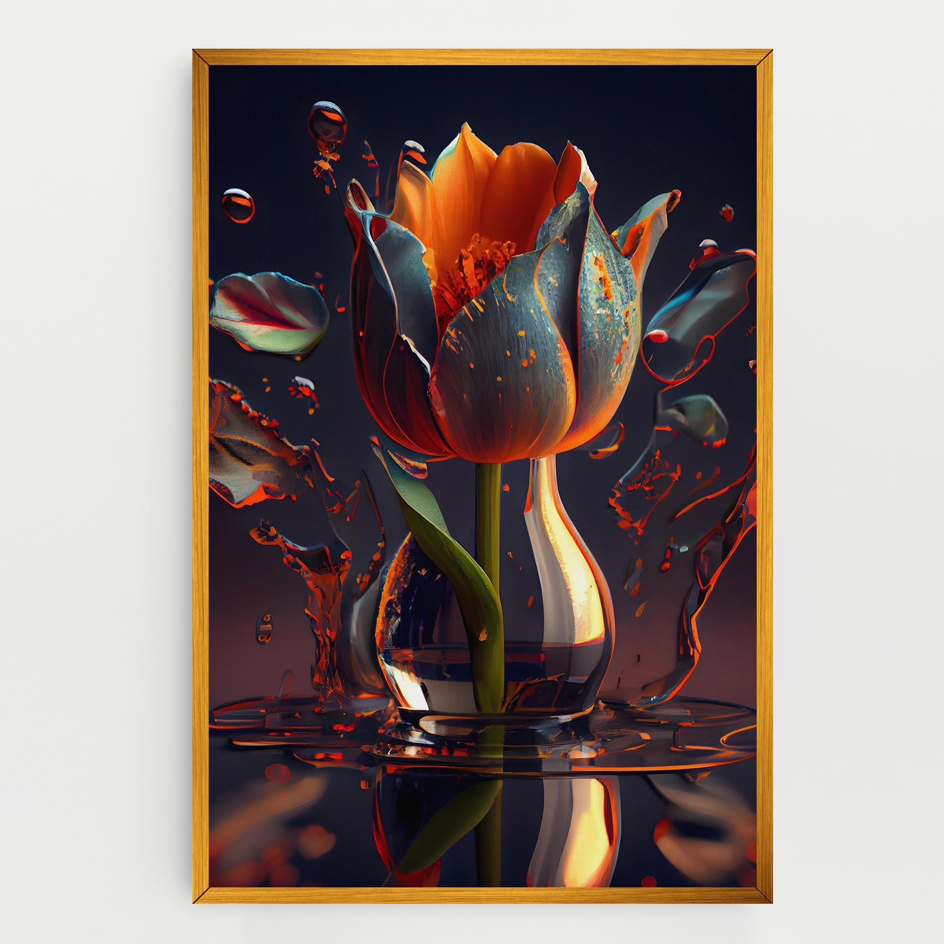 Tablou Canvas Black Tulip In Vase mockup 0