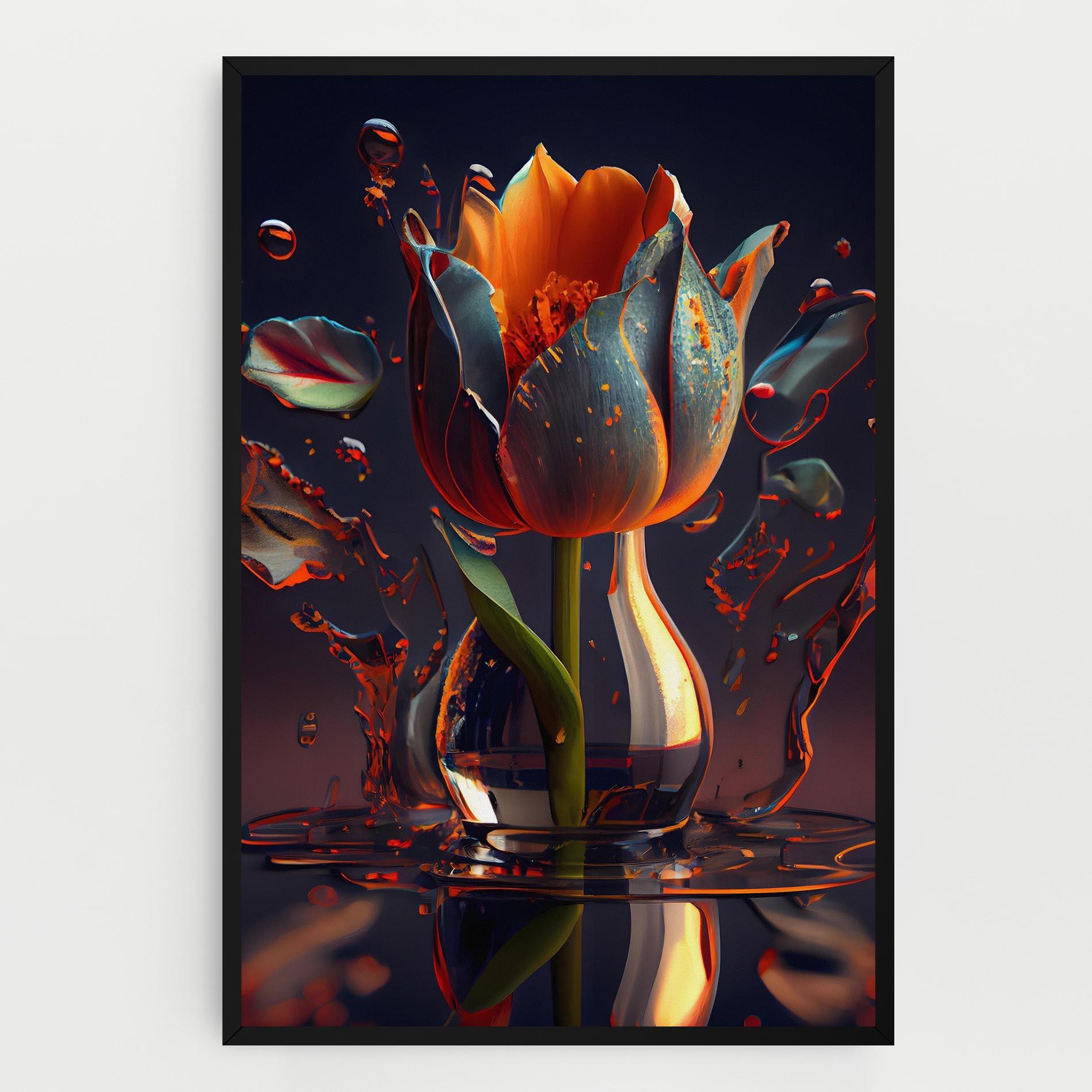 Tablou Canvas Black Tulip In Vase mockup 0
