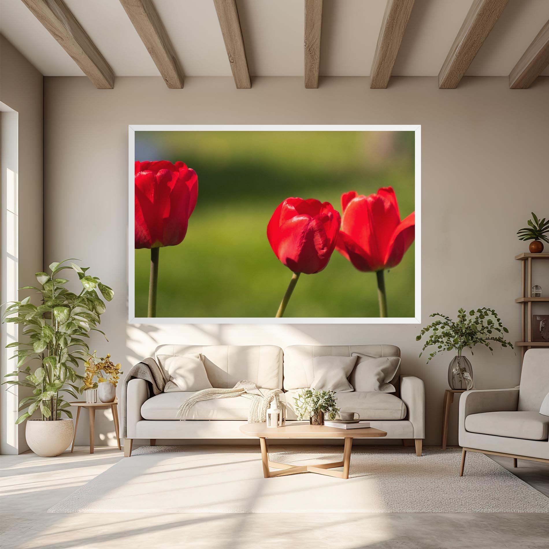 Tablou Canvas 3 Red Tulips mockup 6