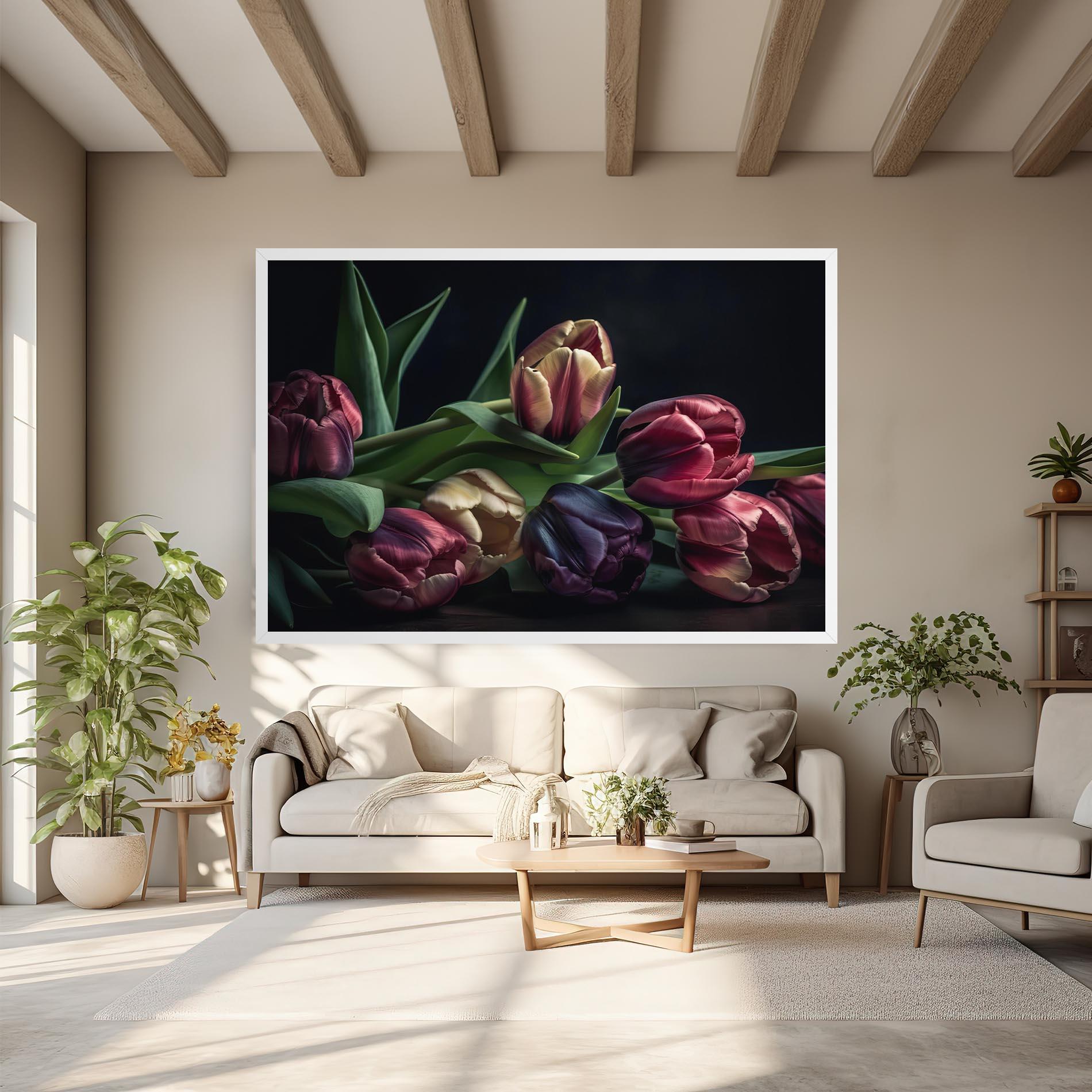 Tablou Canvas Dark Purple Tulip mockup 6