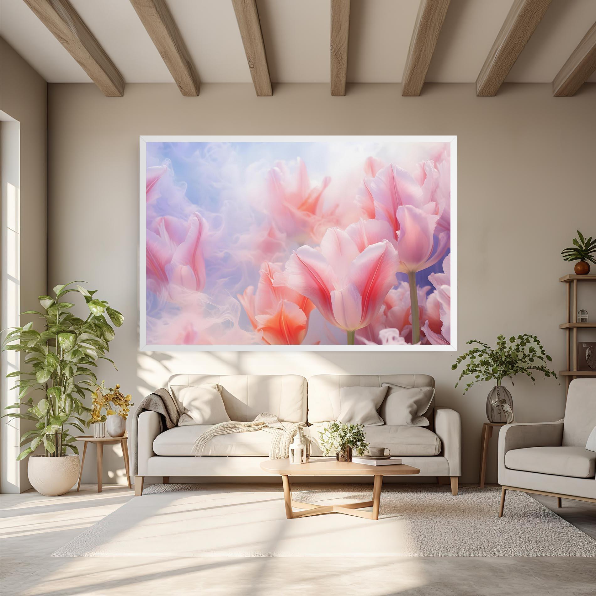 Tablou Canvas Dreamy Pink Tulips mockup 6