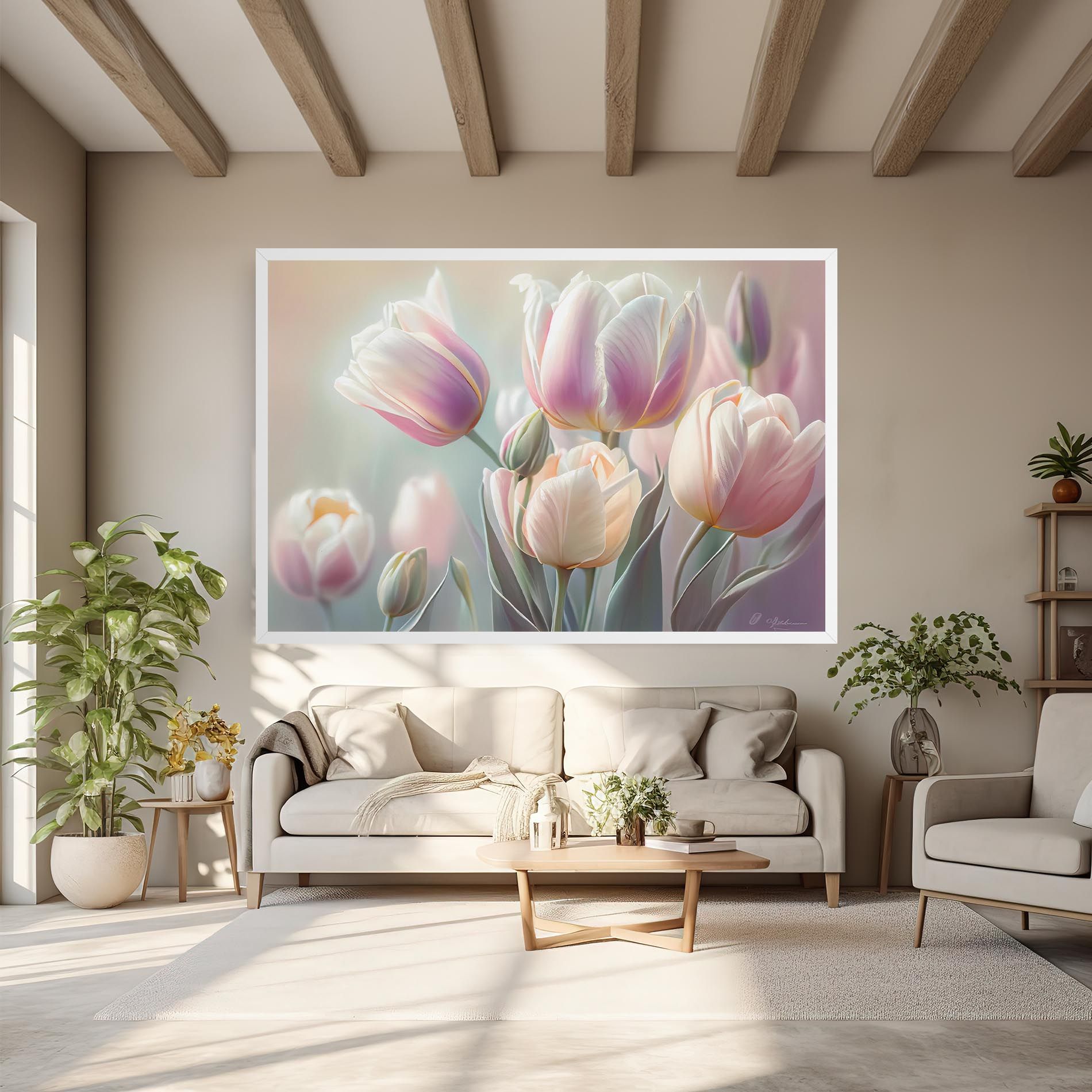Dreamy White Tulips mockup 6