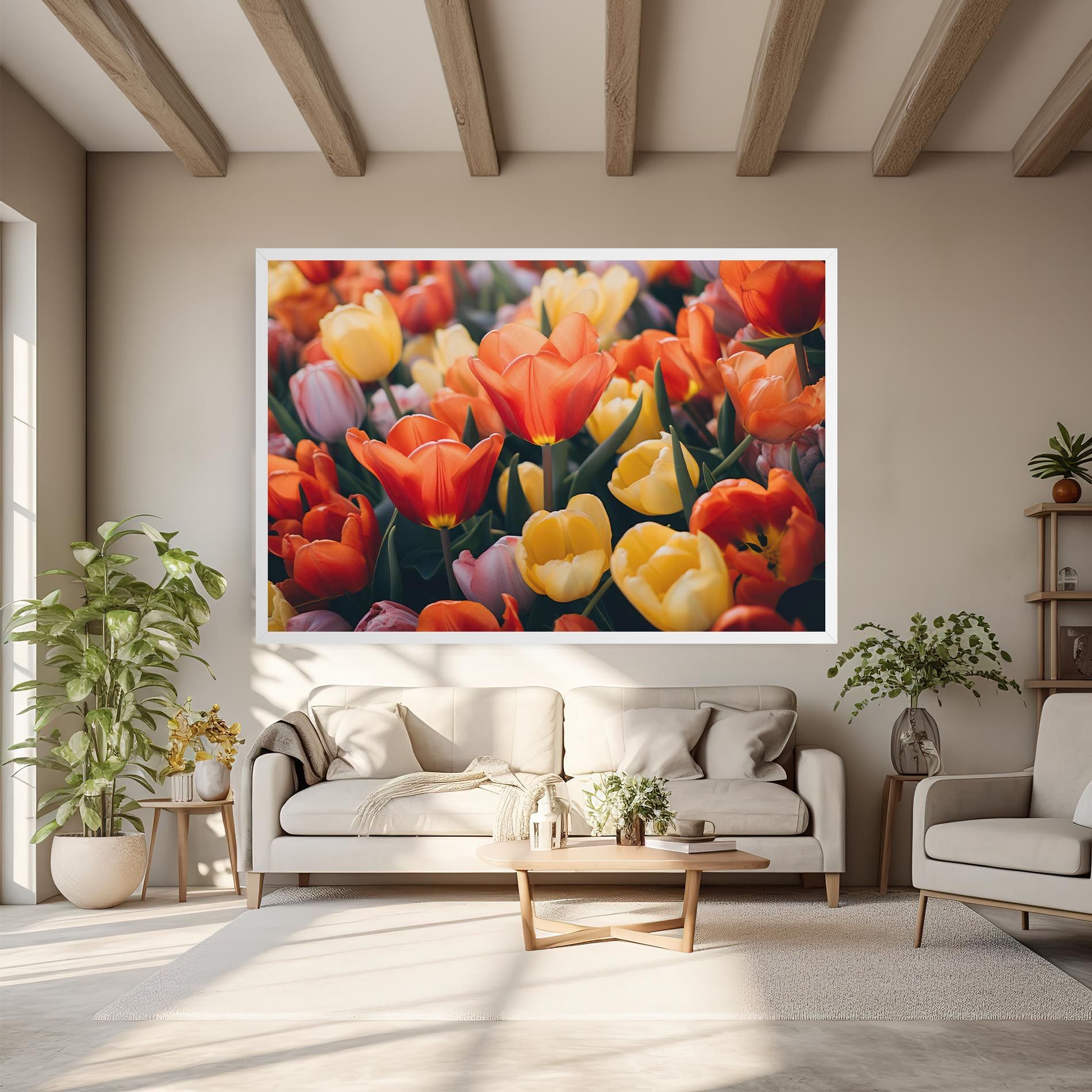 Orange Yellow Tulips mockup 6