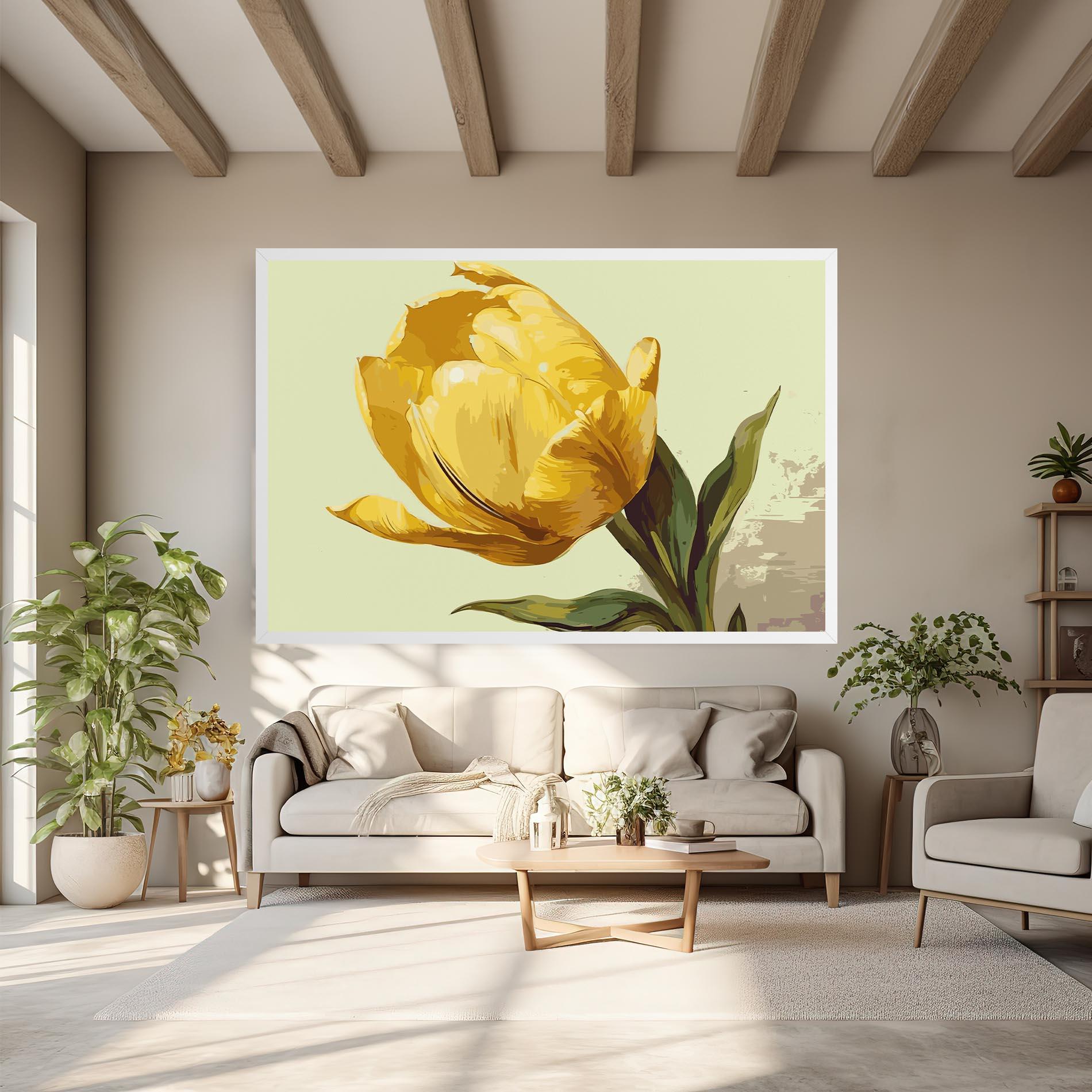 Tablou Canvas Yellow Shiny Tulip mockup 6