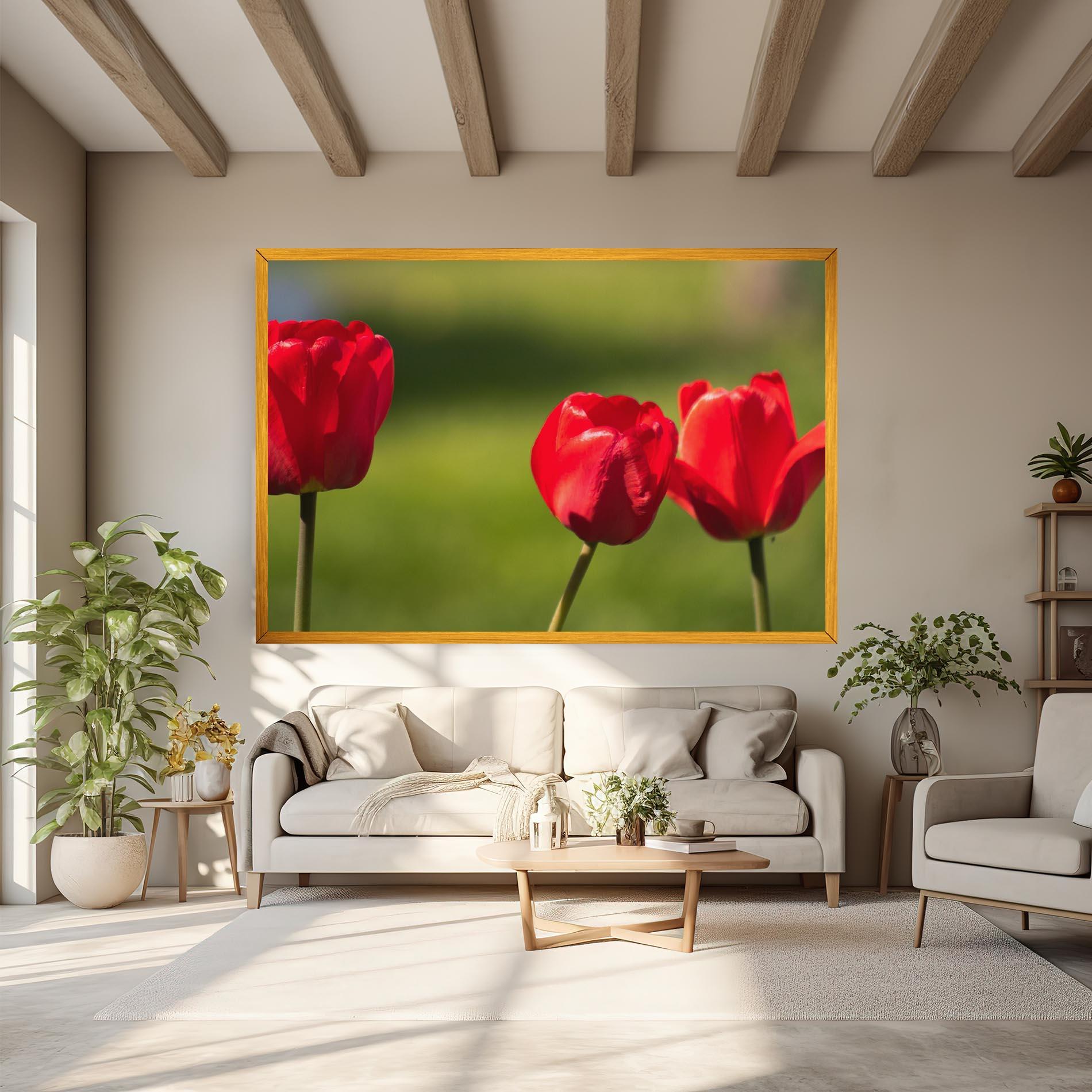 Tablou Canvas 3 Red Tulips mockup 6