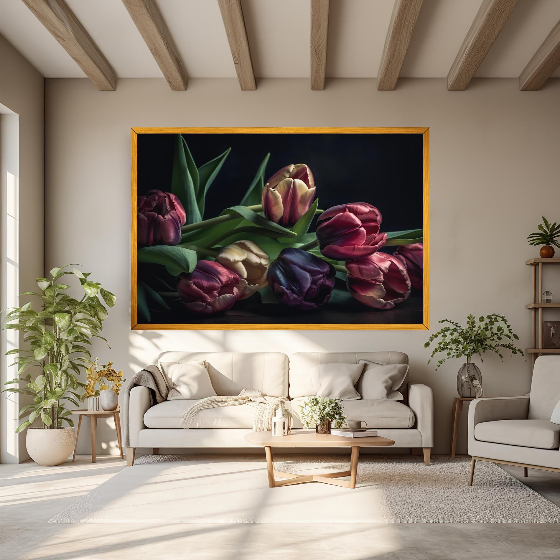 Tablou Canvas Dark Purple Tulip mockup 6