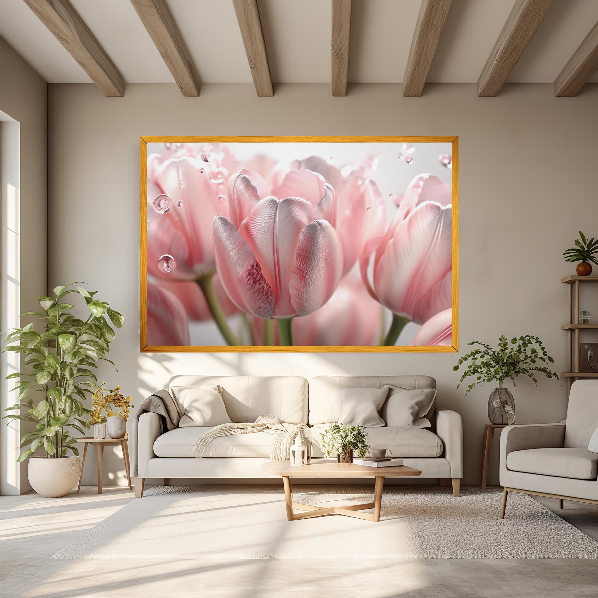 Tablou Canvas Pink Pretty Tulips mockup 6