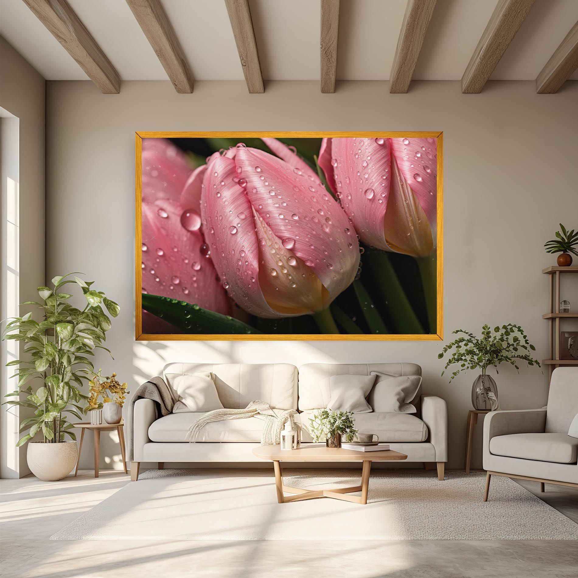 Pink Tulip With Drops mockup 6