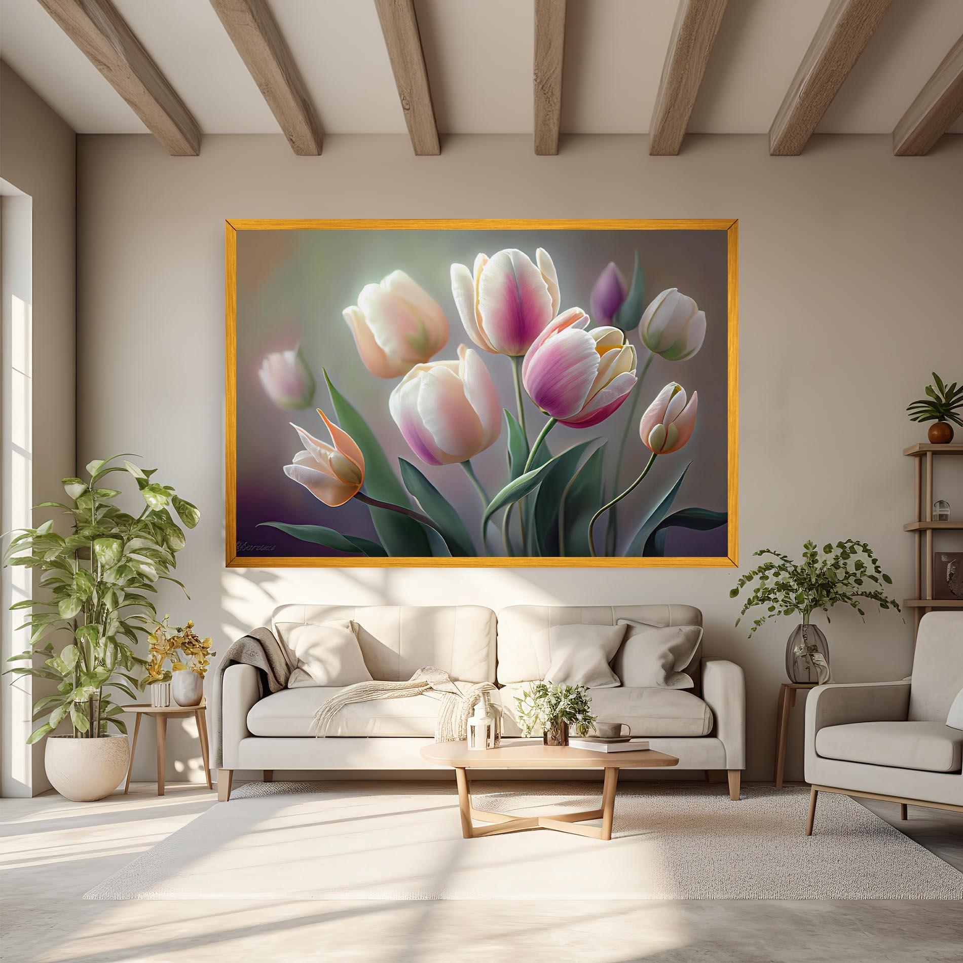 Tablou Canvas Pretty Tulips mockup 6