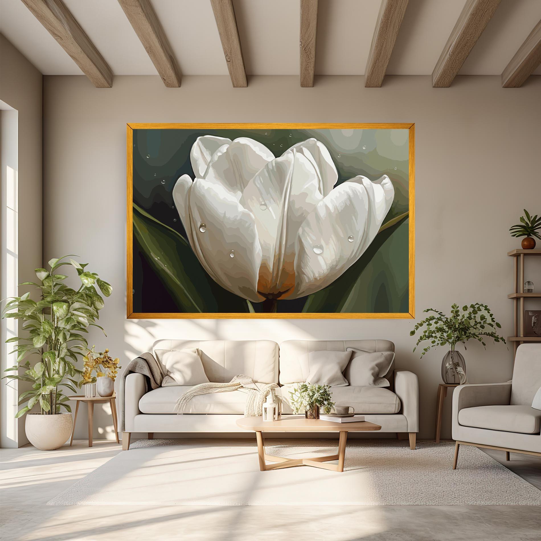 Tablou Canvas Pretty White Tulip mockup 6