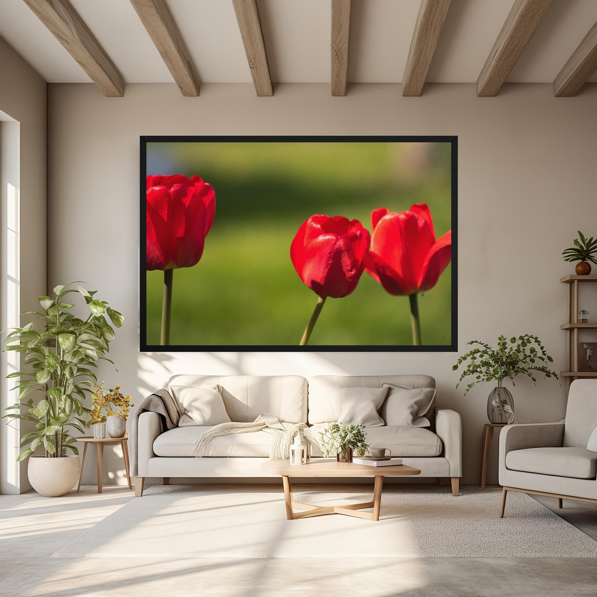 Tablou Canvas 3 Red Tulips mockup 6