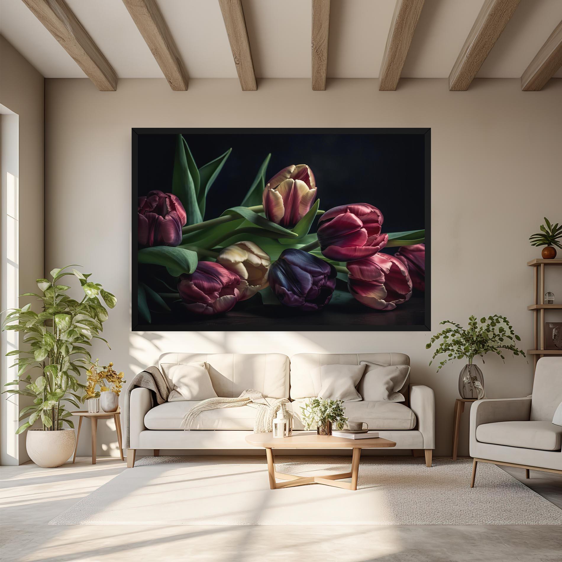 Tablou Canvas Dark Purple Tulip mockup 6