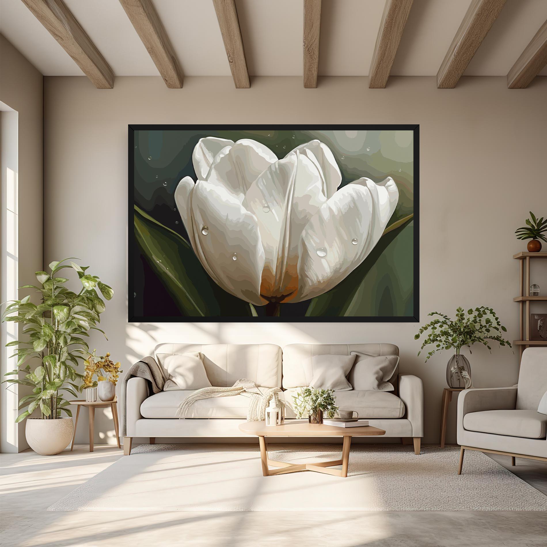 Tablou Canvas Pretty White Tulip mockup 6
