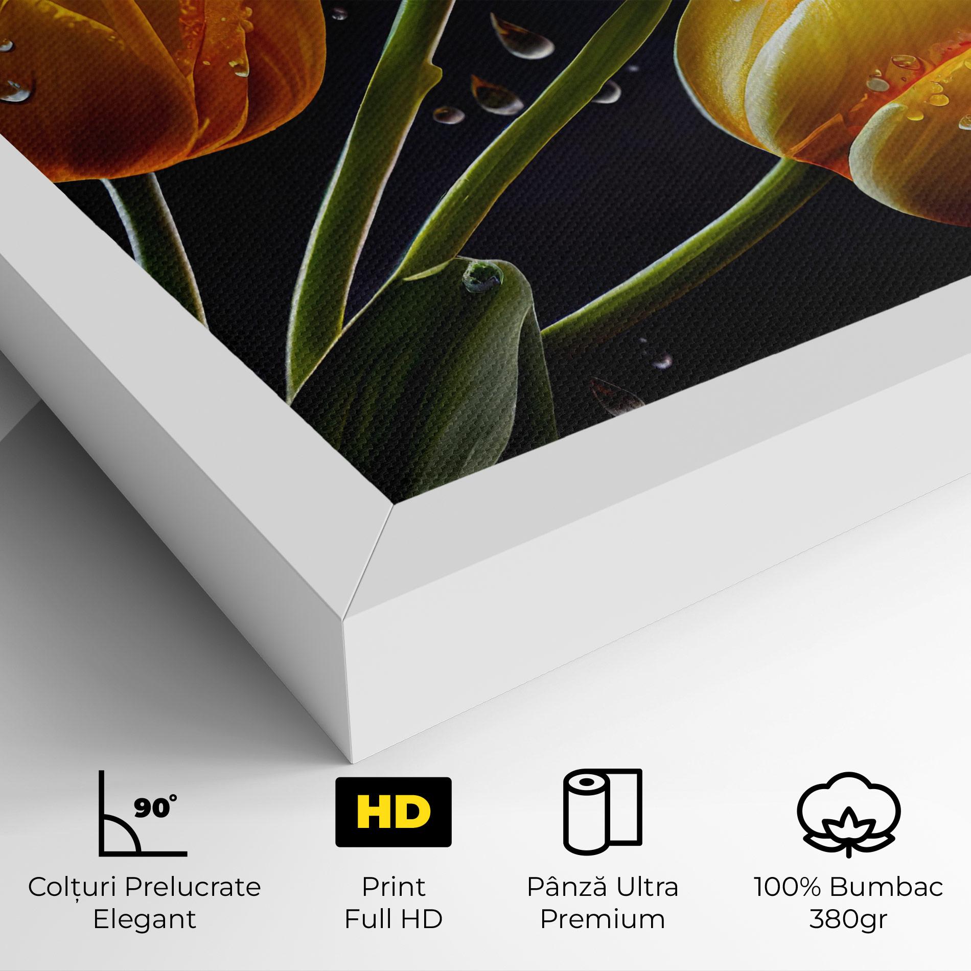 Tablou Canvas 3 Yellow Tulips mockup 4