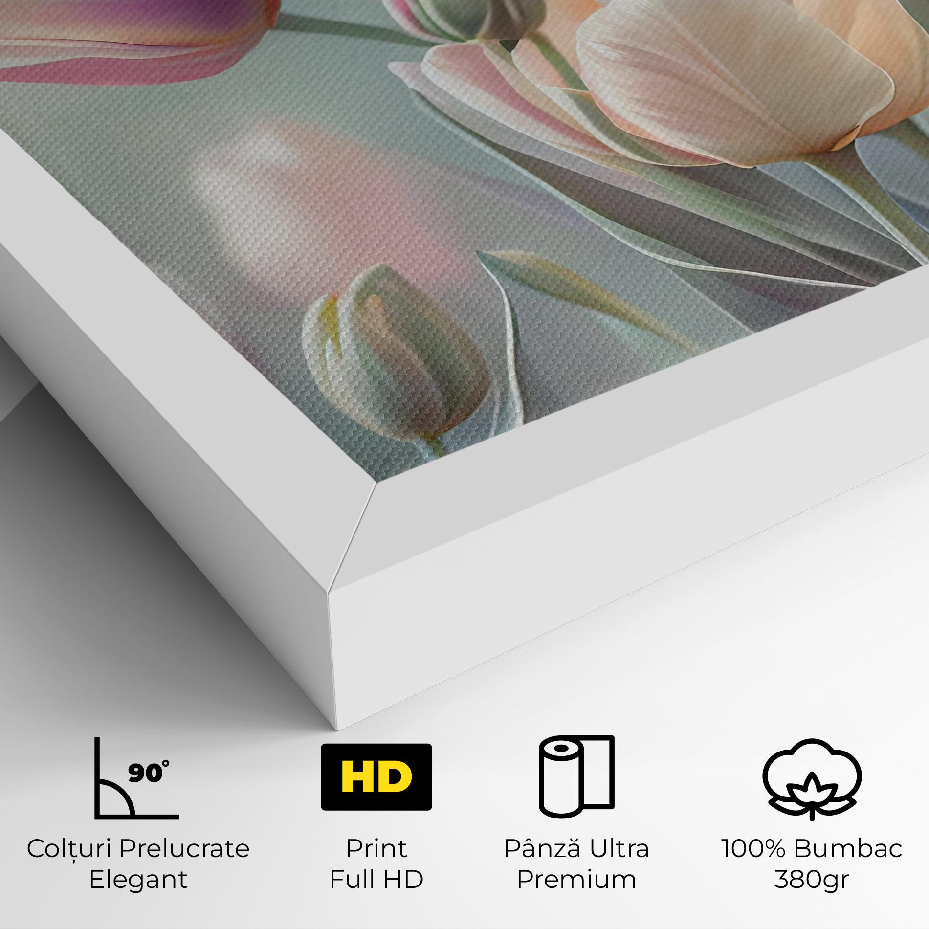 Tablou Canvas Dreamy White Tulips mockup 4