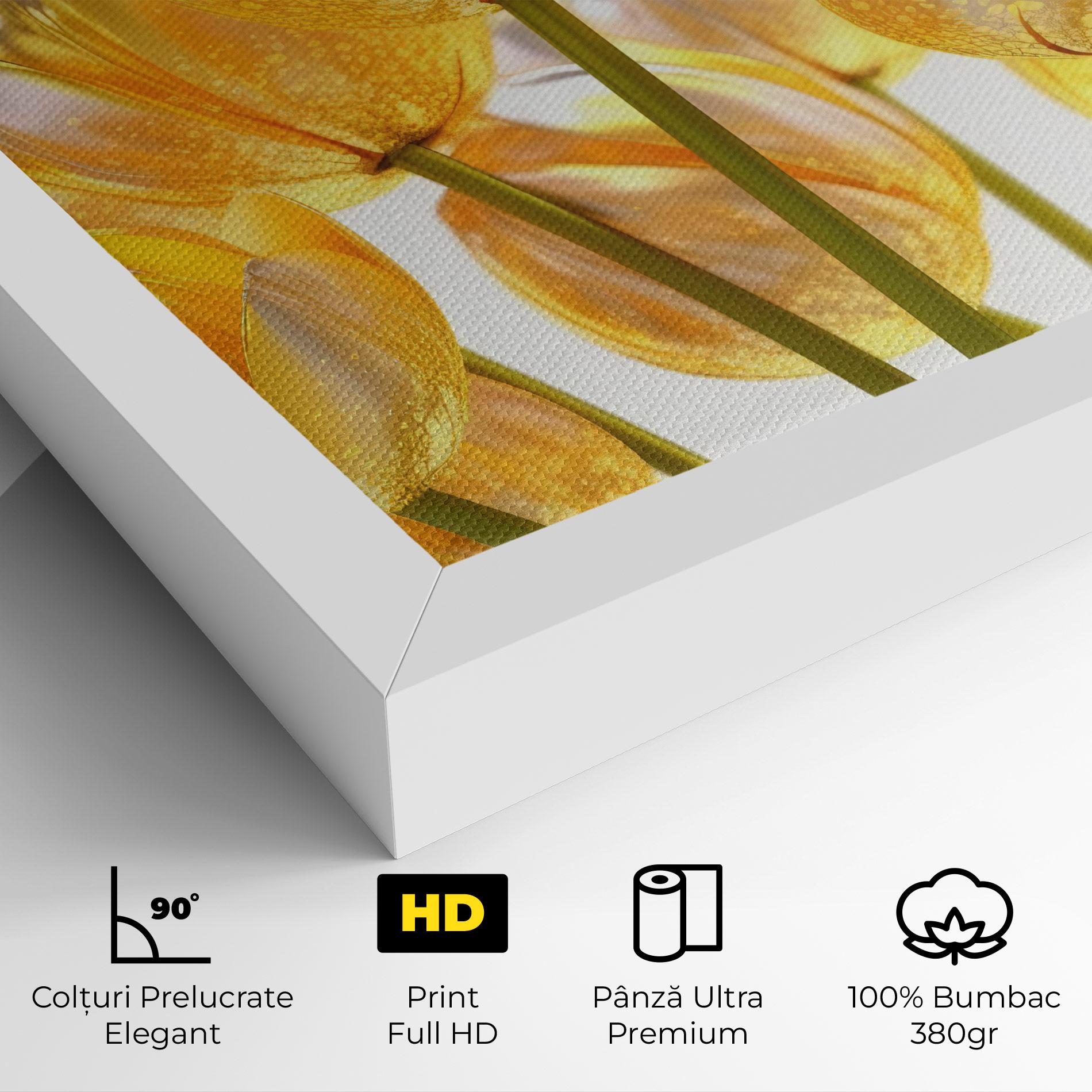 Tablou Canvas Gold White Tulips mockup 4