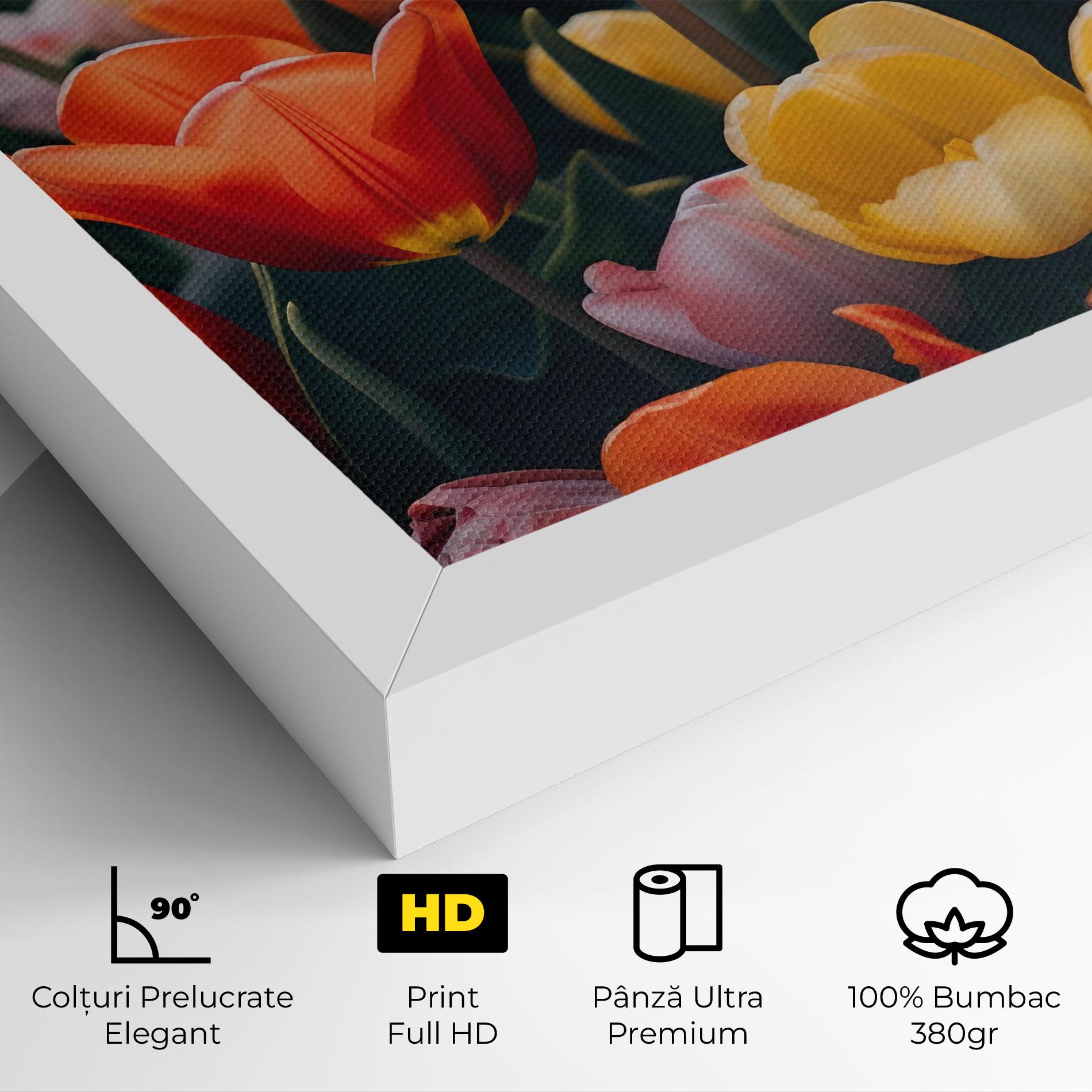 Tablou Canvas Orange Yellow Tulips mockup 4