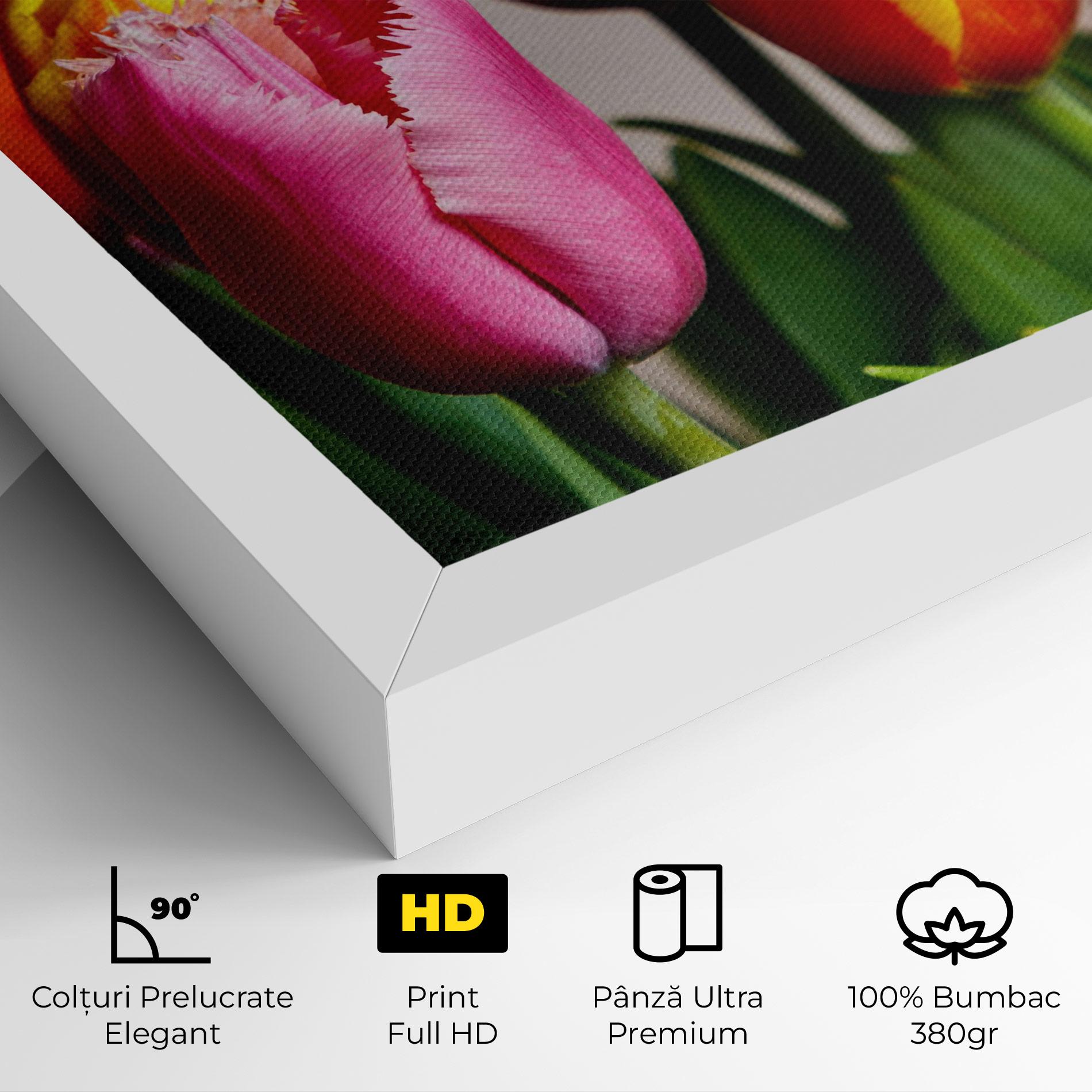 Tablou Canvas Pink Orange Tulips mockup 4