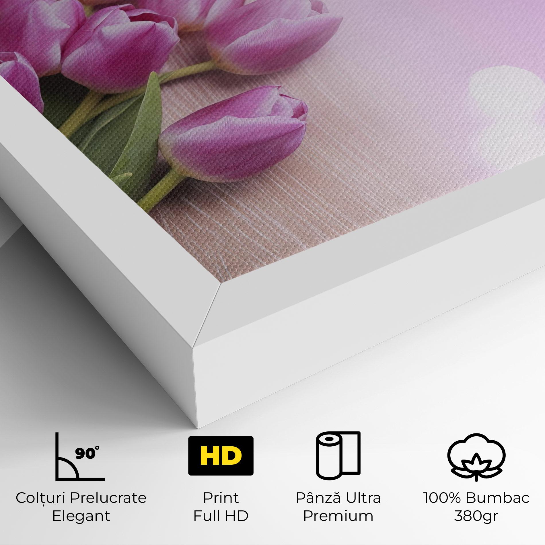 Tablou Canvas Pink Tulip Flowers mockup 4