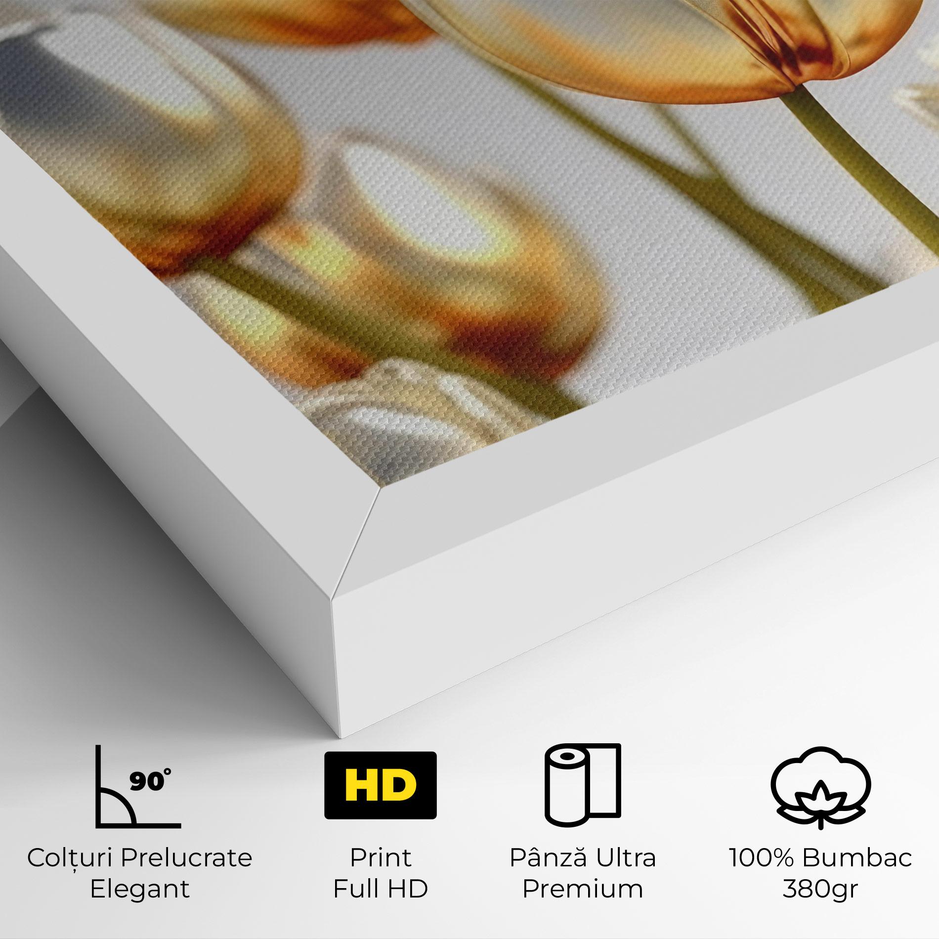 Tablou Canvas White Golden Tulips mockup 4