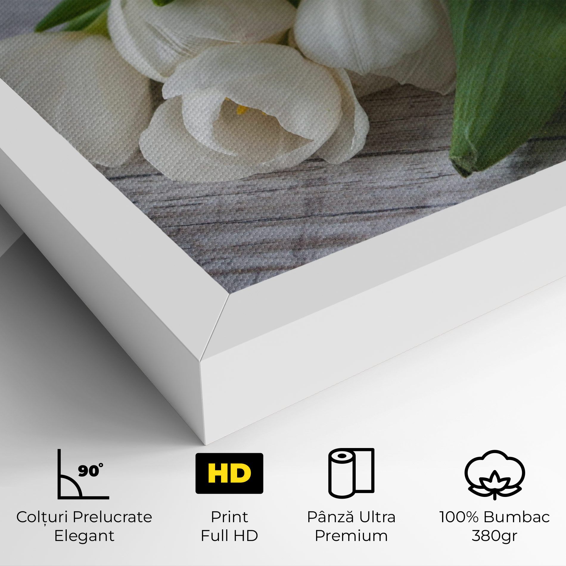 White Tulips Bouquet mockup 4