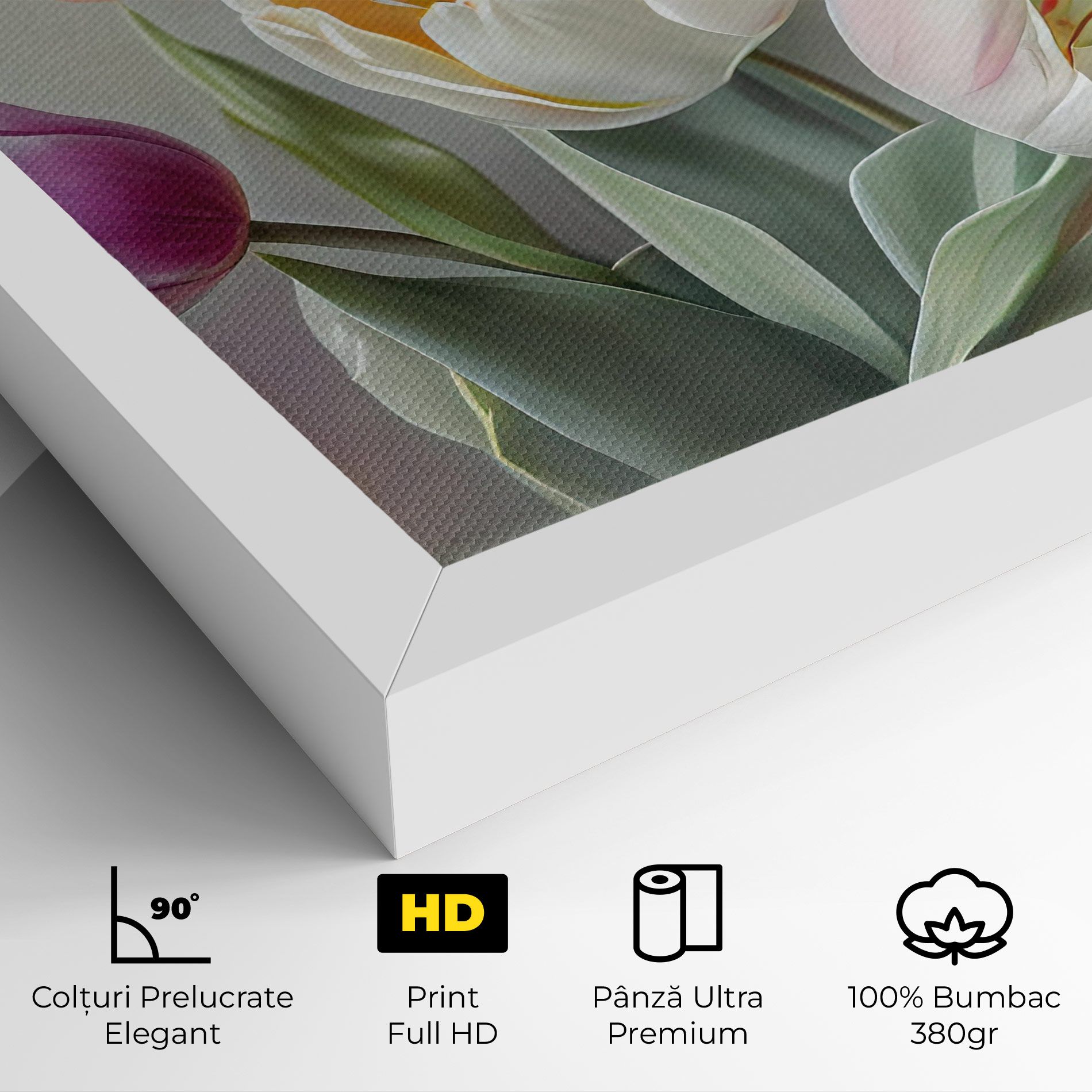 White Tulips Painting mockup 4
