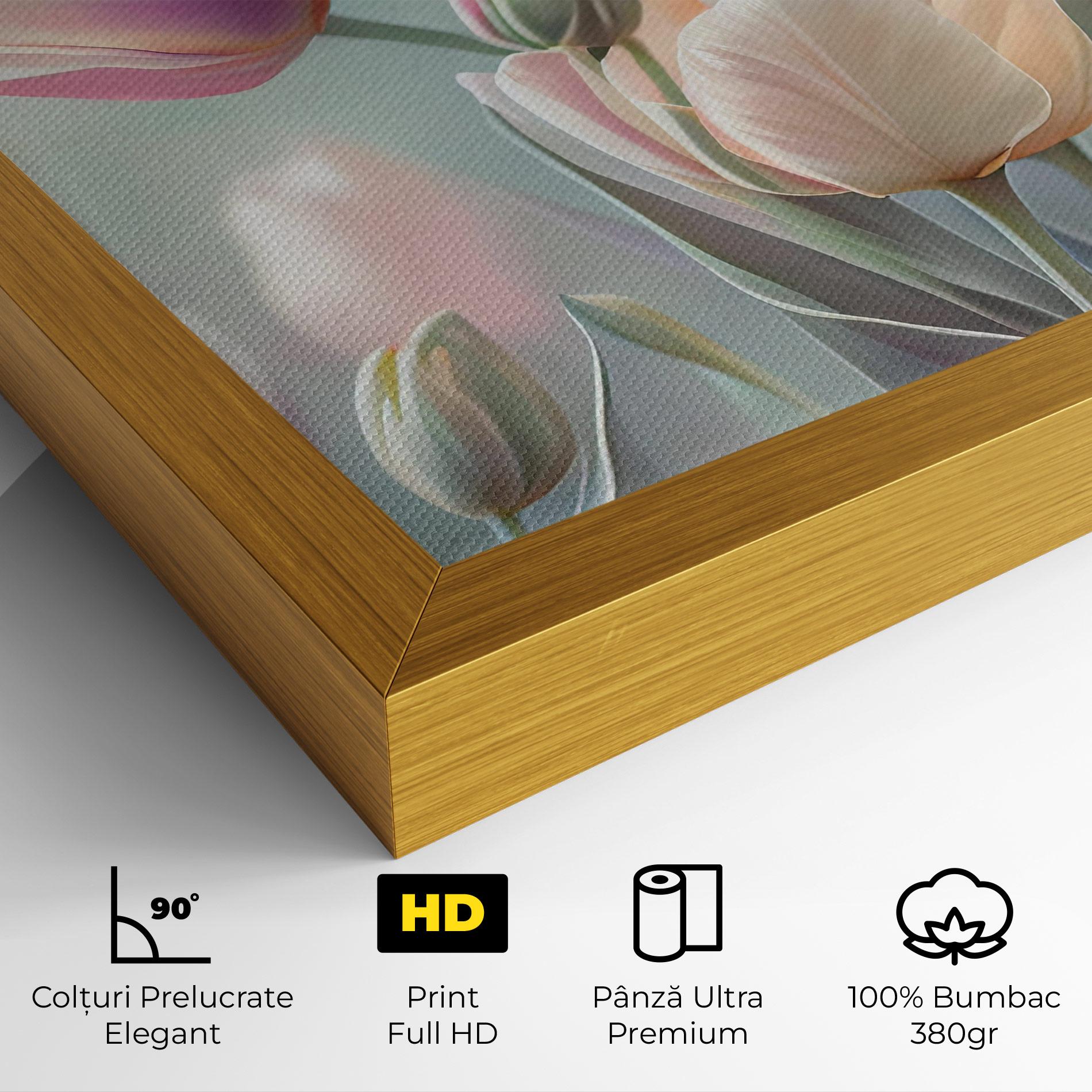 Tablou Canvas Dreamy White Tulips mockup 4