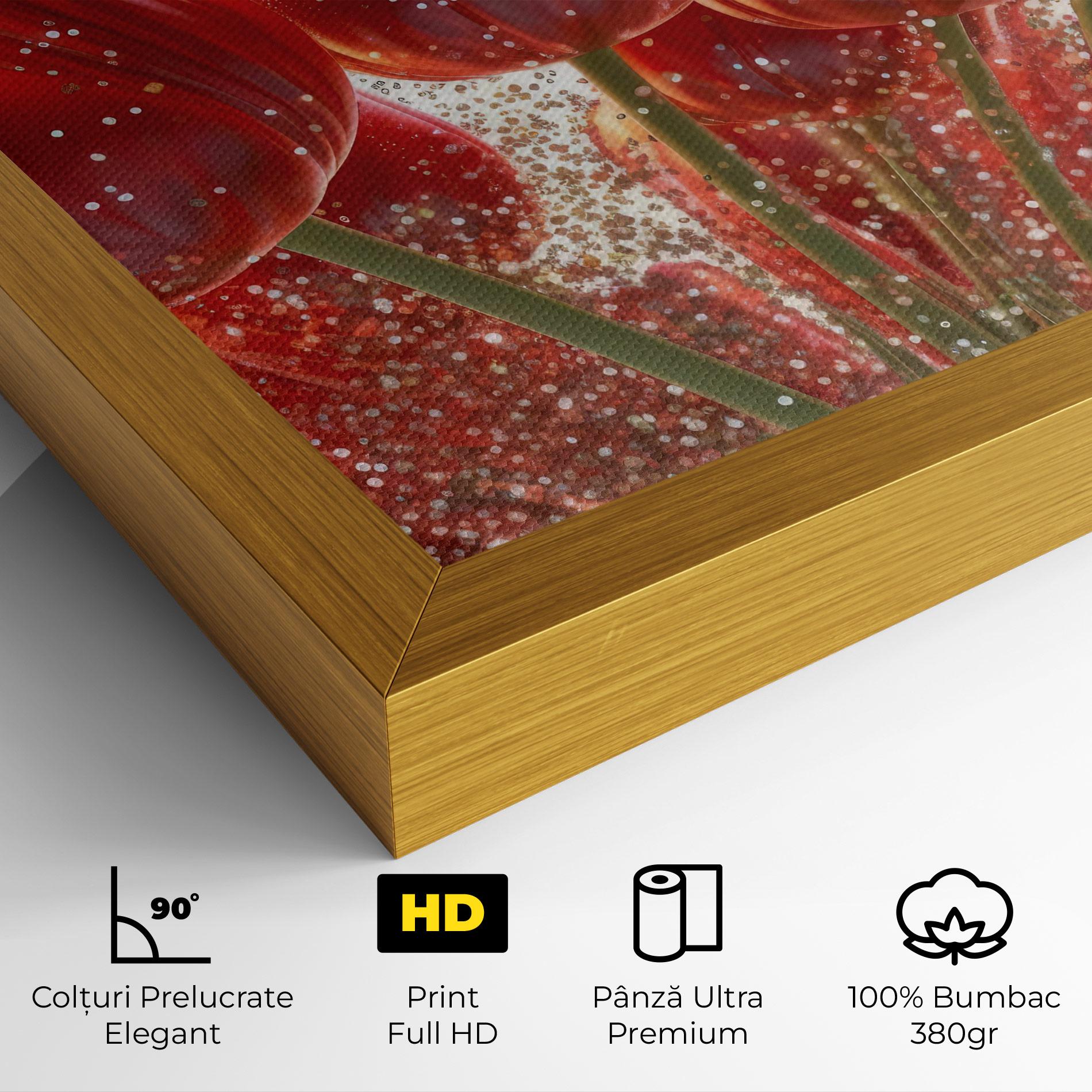 Tablou Canvas Glitter Red Tulips mockup 4