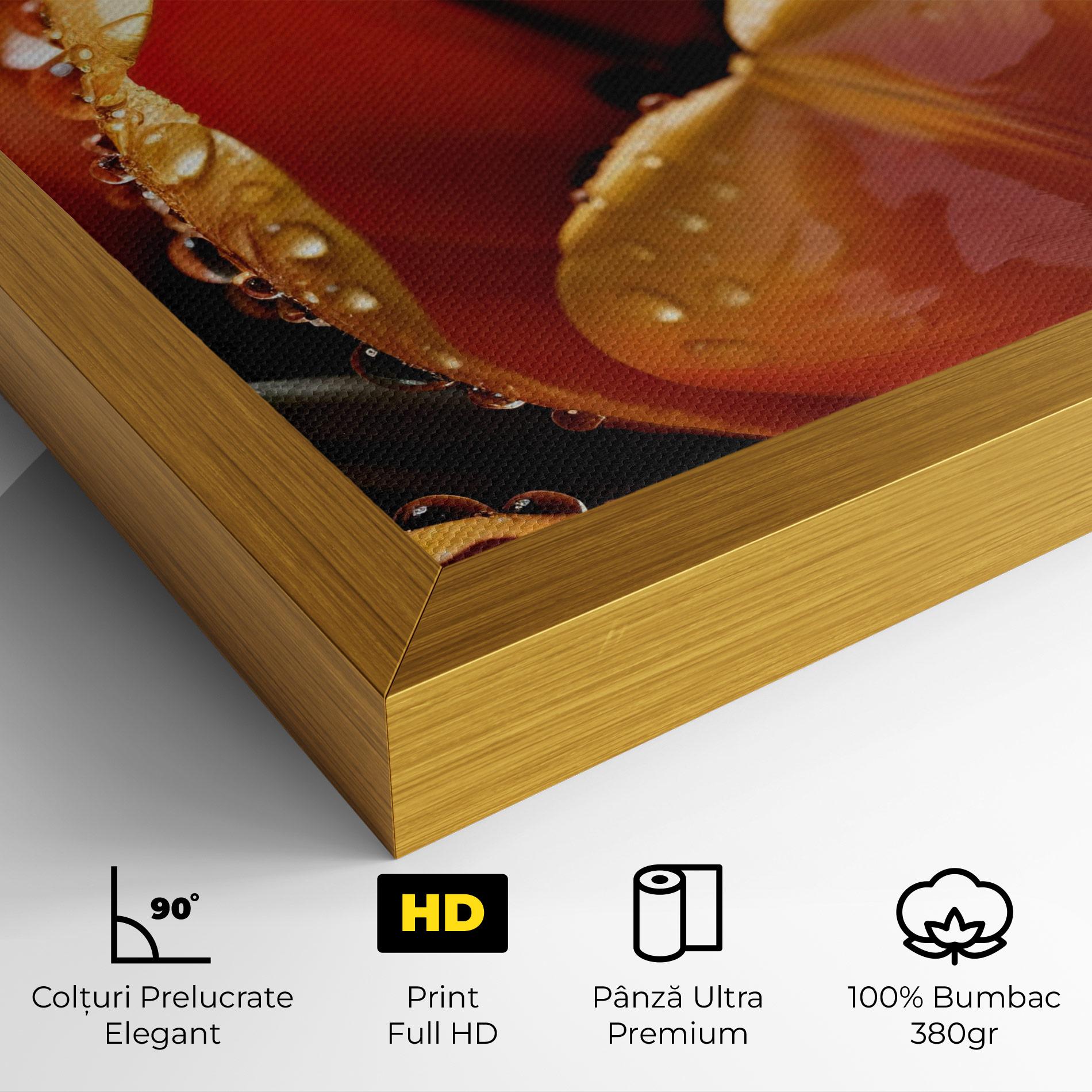 Tablou Canvas Orange Tulip Water Drops mockup 4