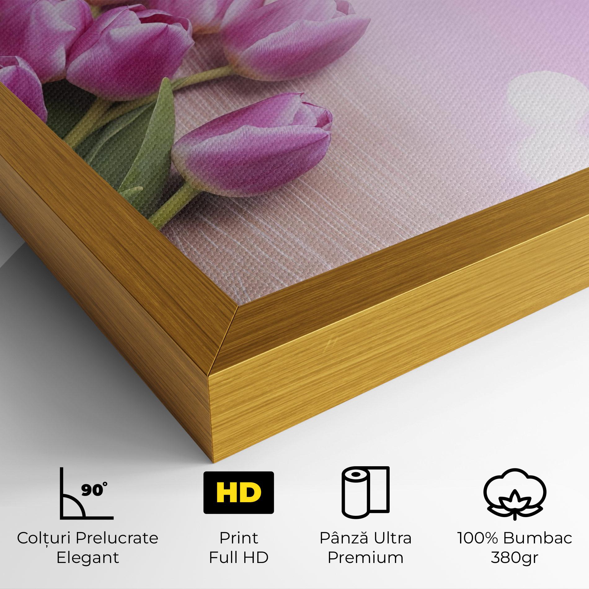 Tablou Canvas Pink Tulip Flowers mockup 4