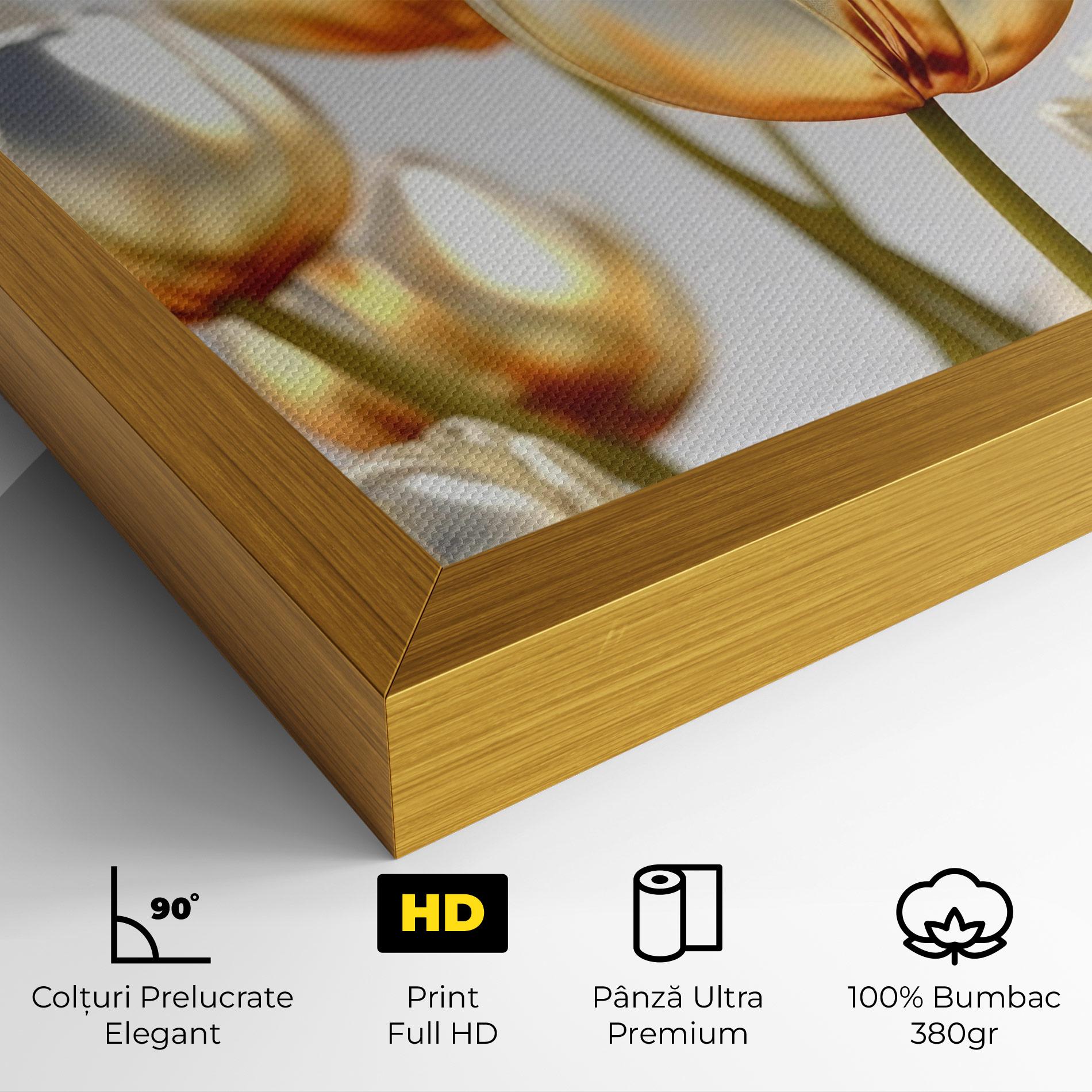 Tablou Canvas White Golden Tulips mockup 4