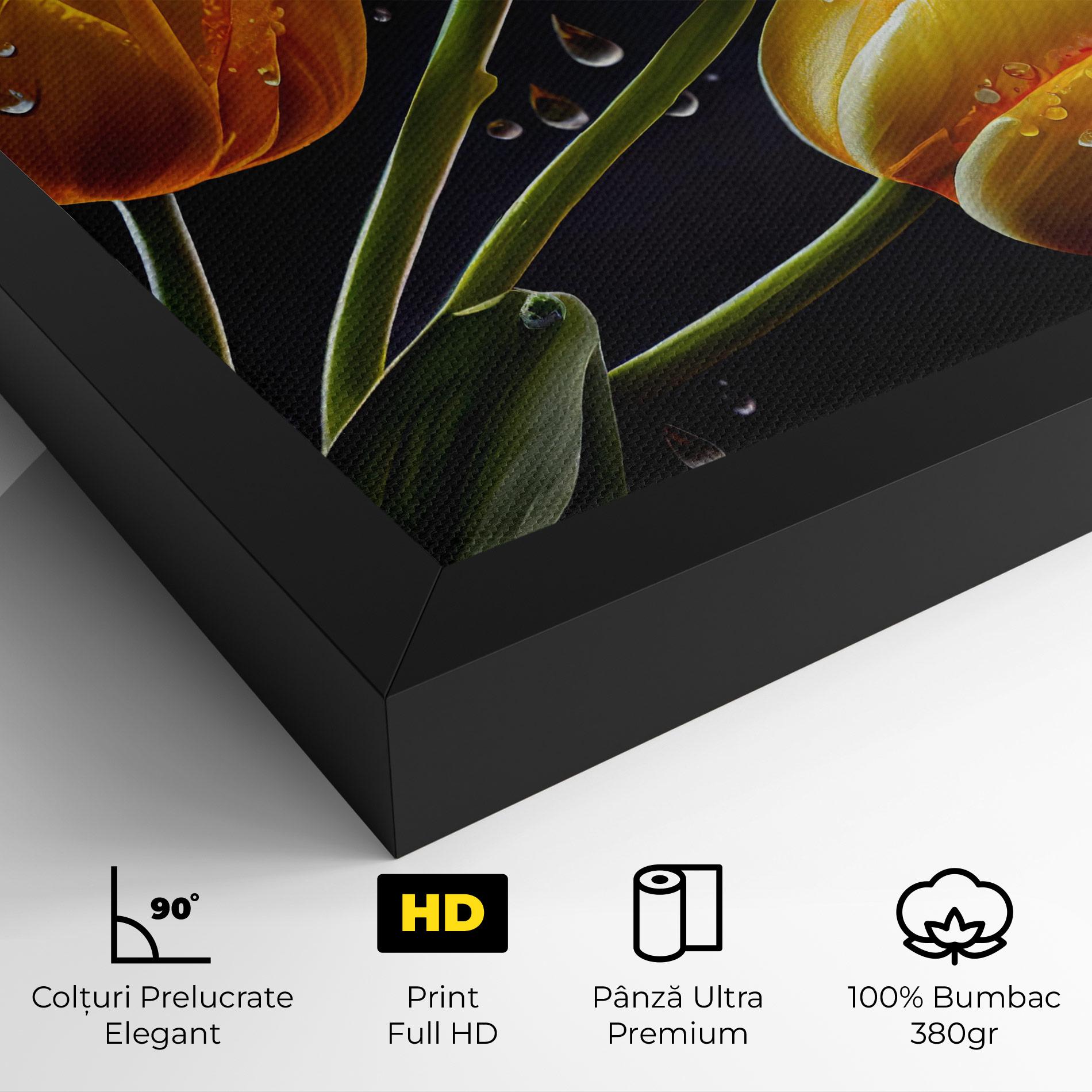Tablou Canvas 3 Yellow Tulips mockup 4