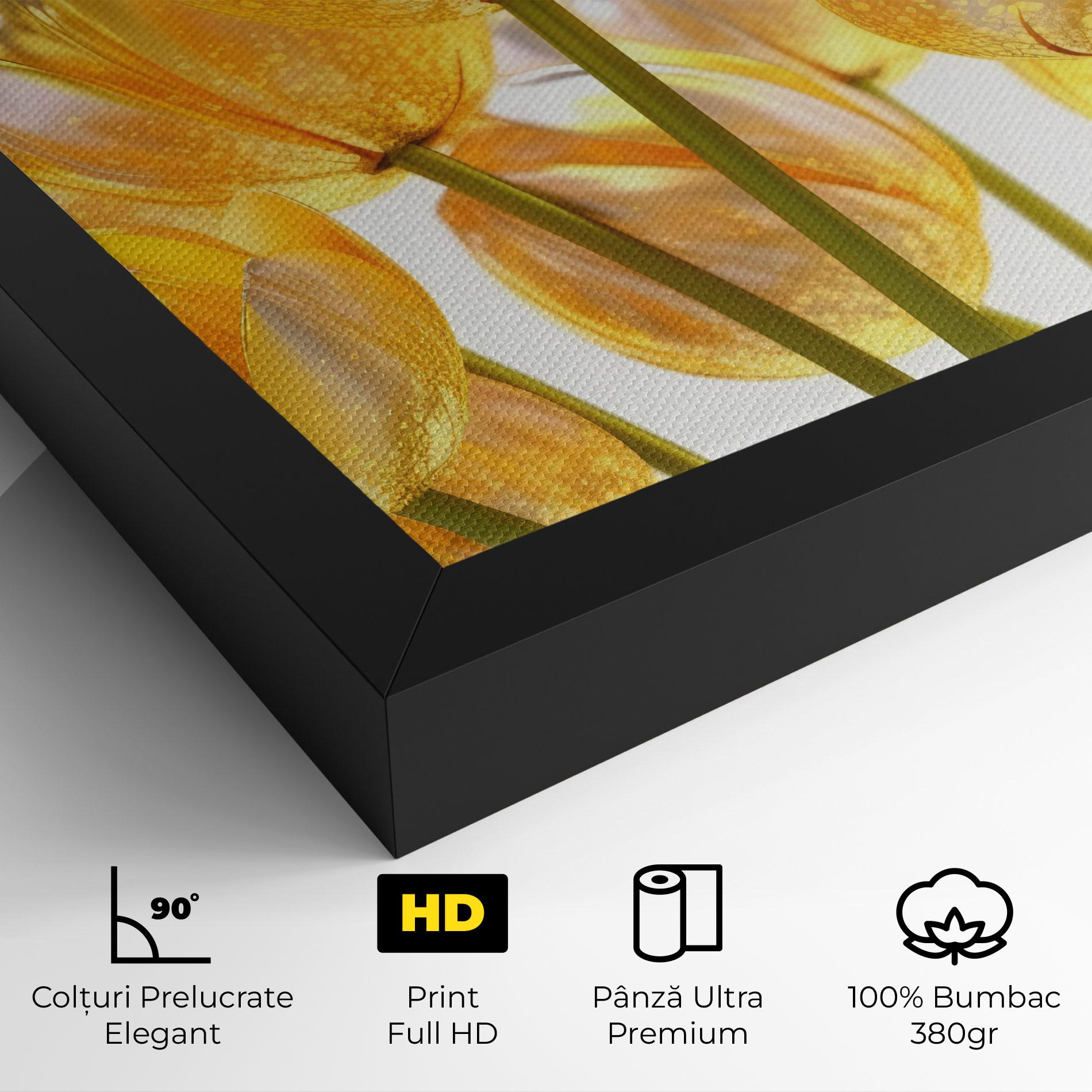 Tablou Canvas Gold White Tulips mockup 4