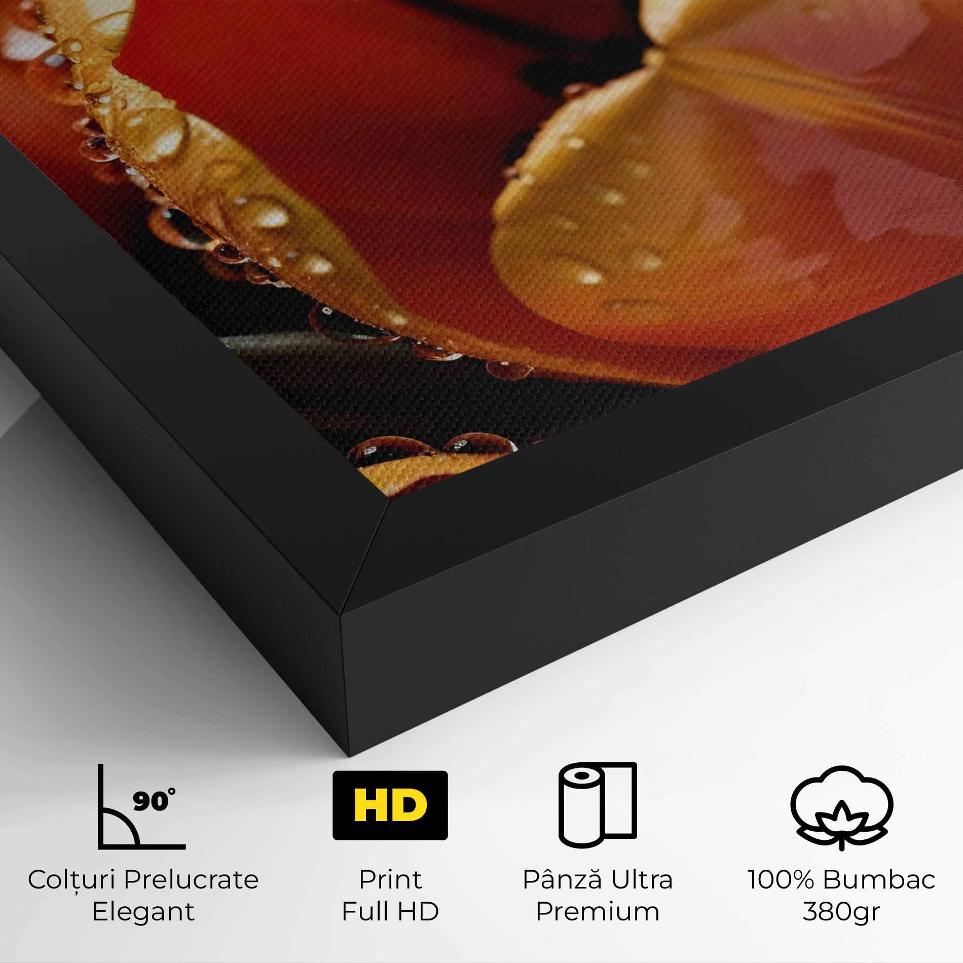 Tablou Canvas Orange Tulip Water Drops mockup 4