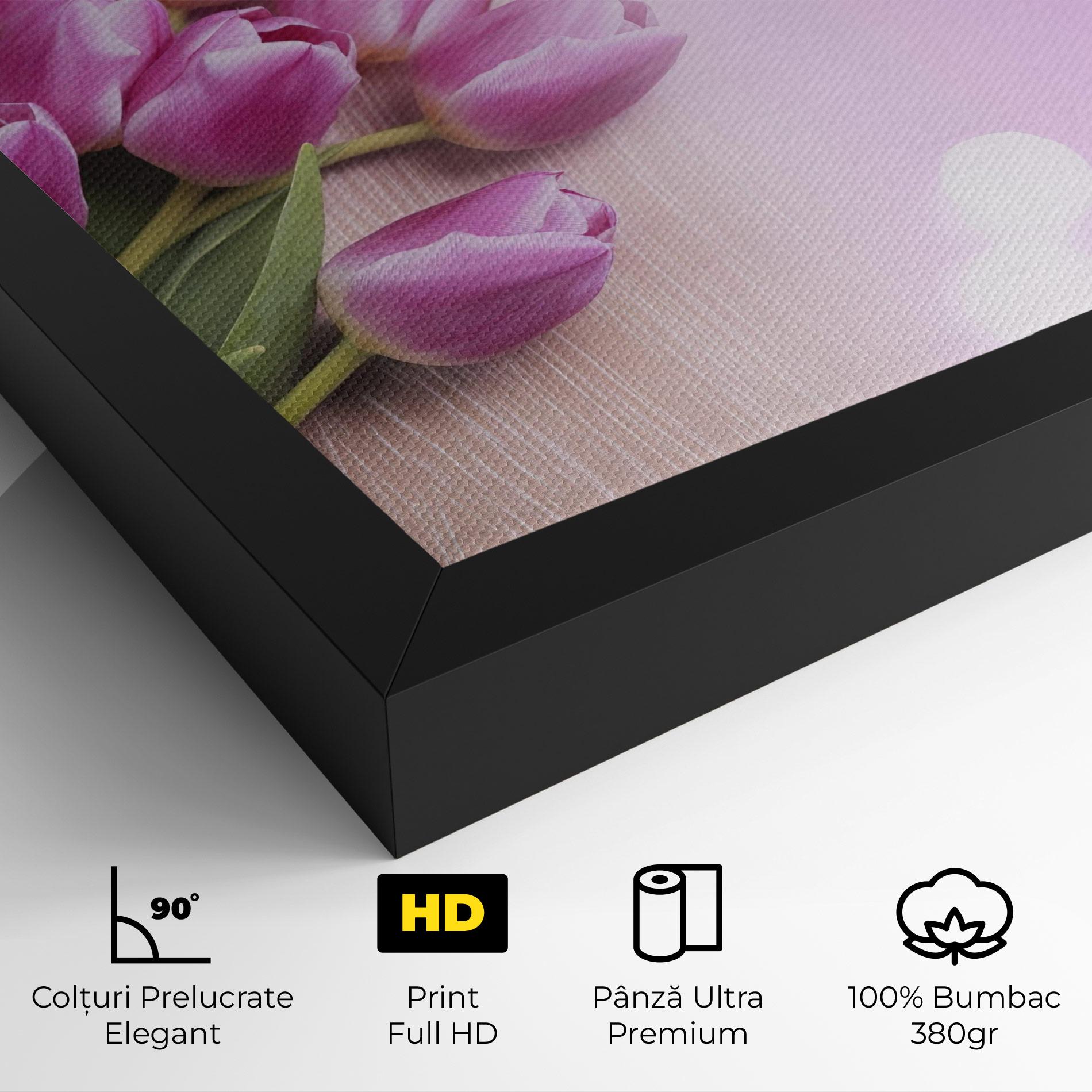 Tablou Canvas Pink Tulip Flowers mockup 4