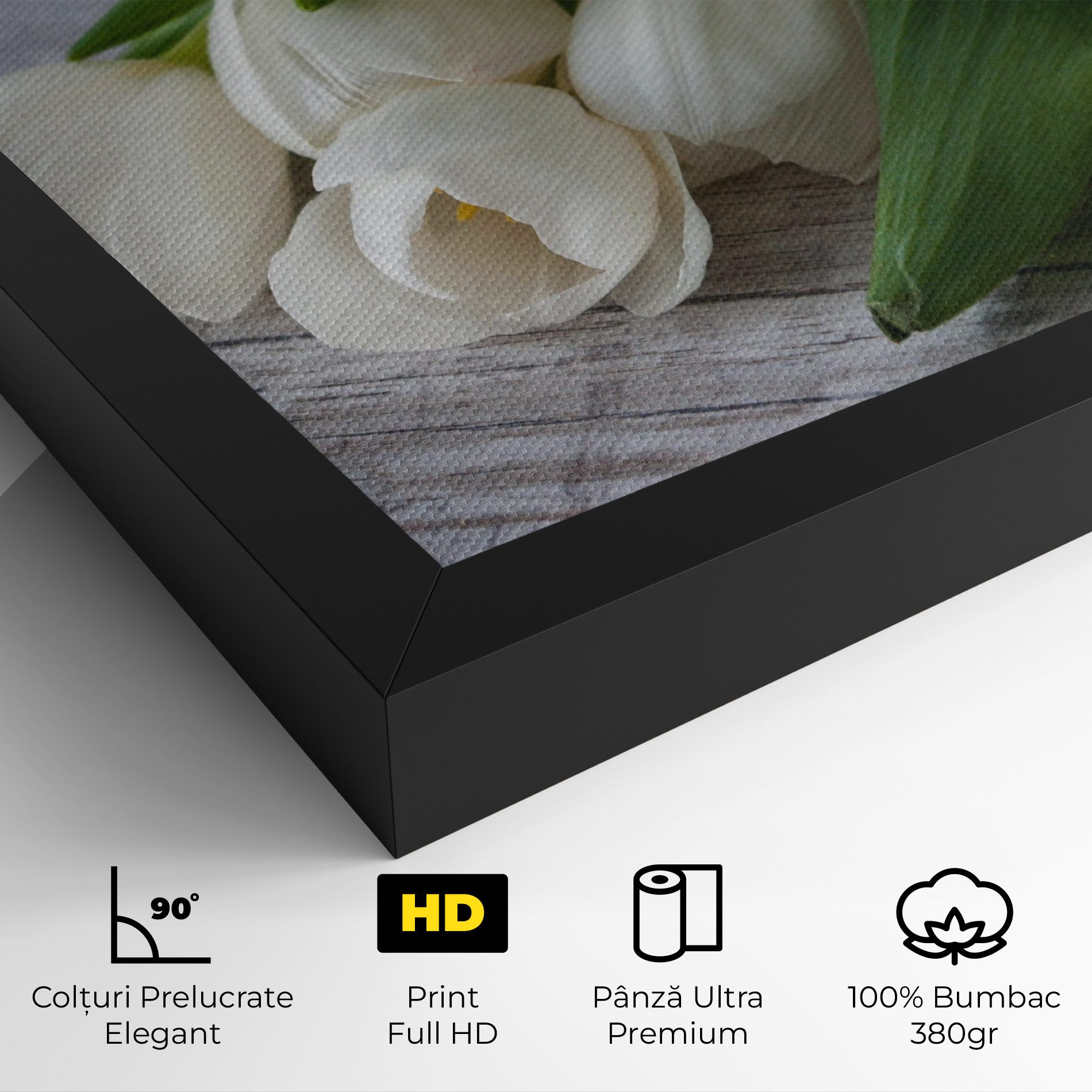 White Tulips Bouquet mockup 4