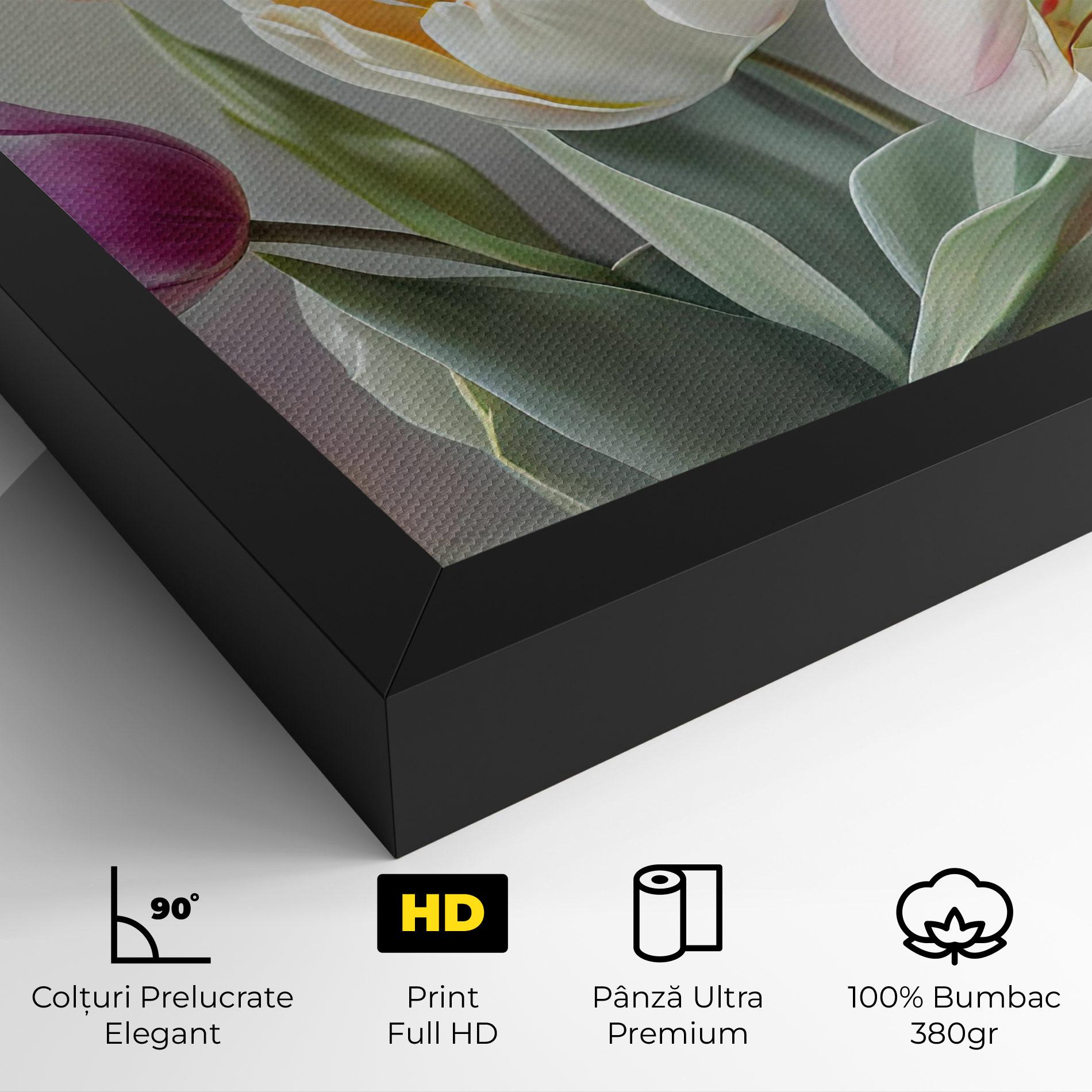 Tablou Canvas White Tulips Painting mockup 4