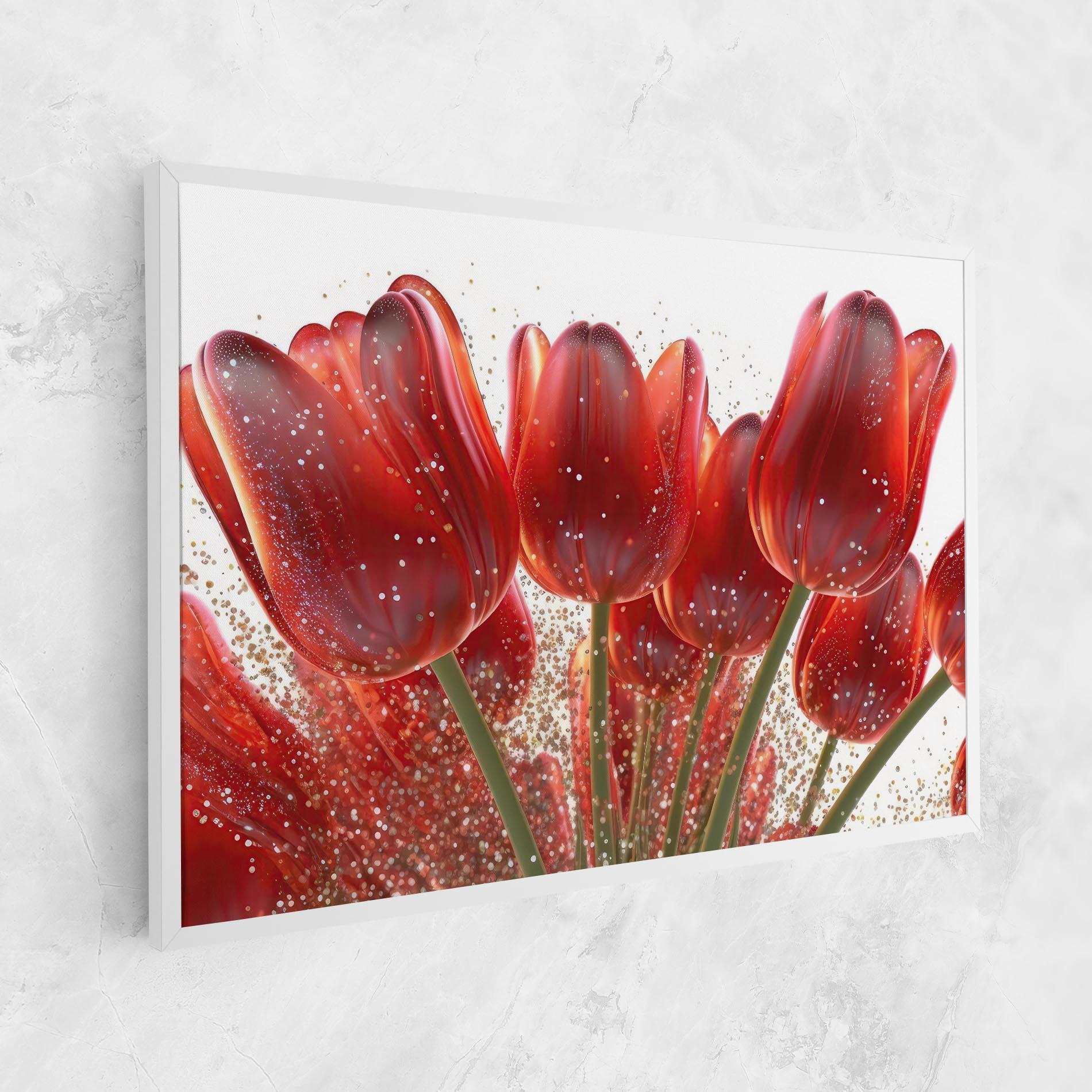 Tablou Canvas Glitter Red Tulips mockup 1
