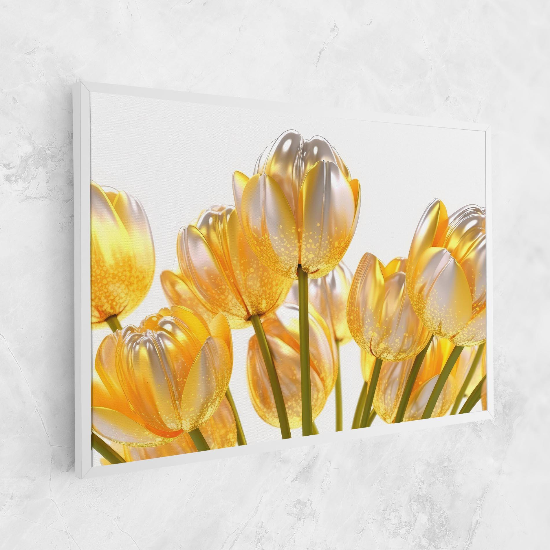 Tablou Canvas Gold White Tulips mockup 1